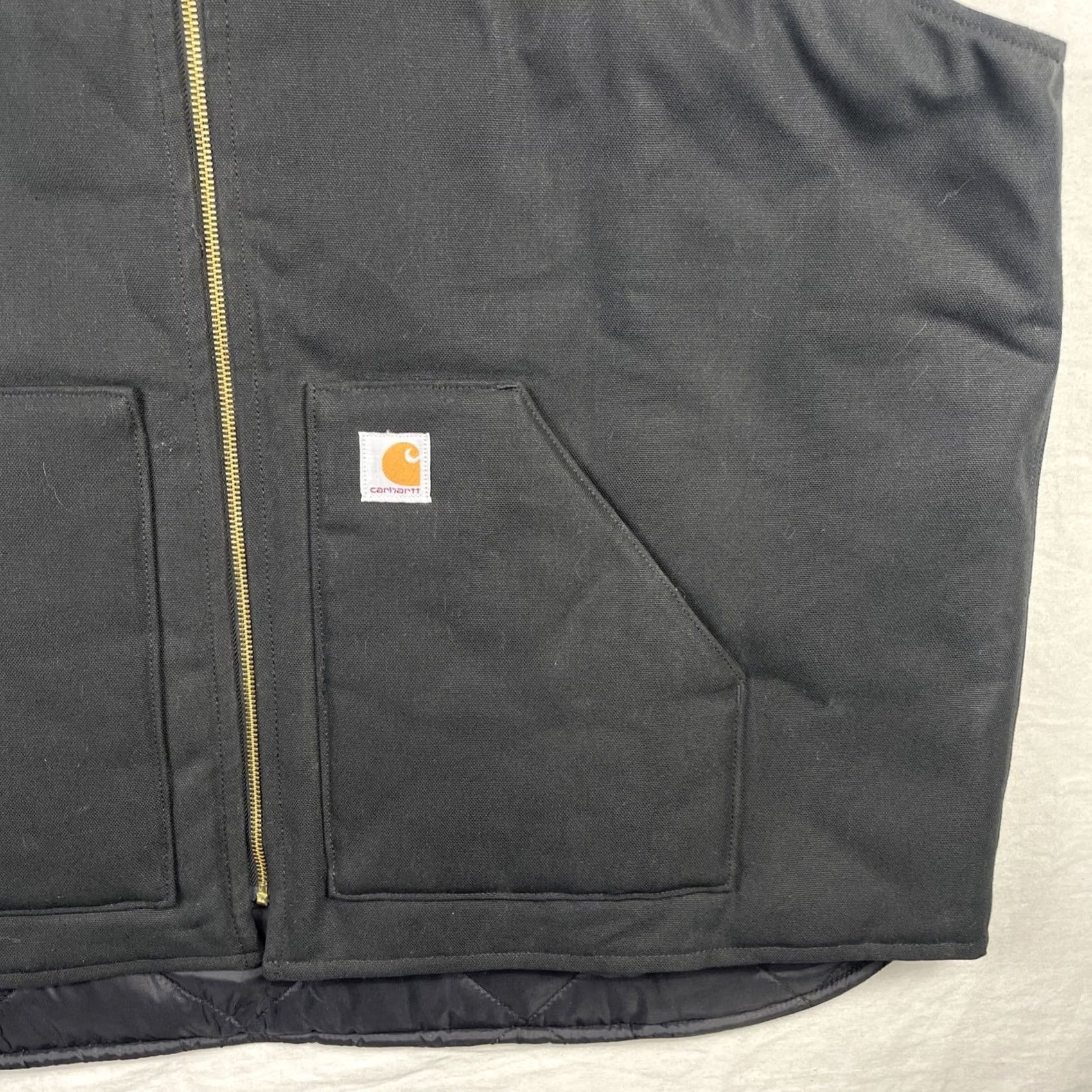 Carhartt Carhartt Vest Mens 3XL Tall Black Duck Canvas V01 BLK Quilt Lined Relaxed Zip Up Jacket Size US XXL / EU 58 / 5 - 3 Thumbnail
