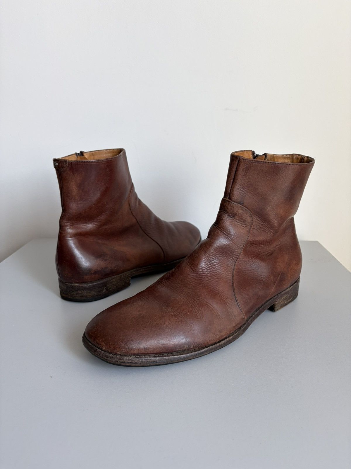 Maison Margiela Martin Margiela AW04 22 lookbook side zip riding boots Size US 14 / EU 47 - 1 Thumbnail