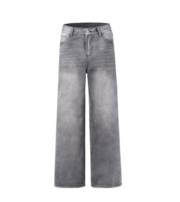 Japanese Brand × Jean Grey washed distressed loose straight baggy jeans Size US 32 / EU 48 - 5 Thumbnail