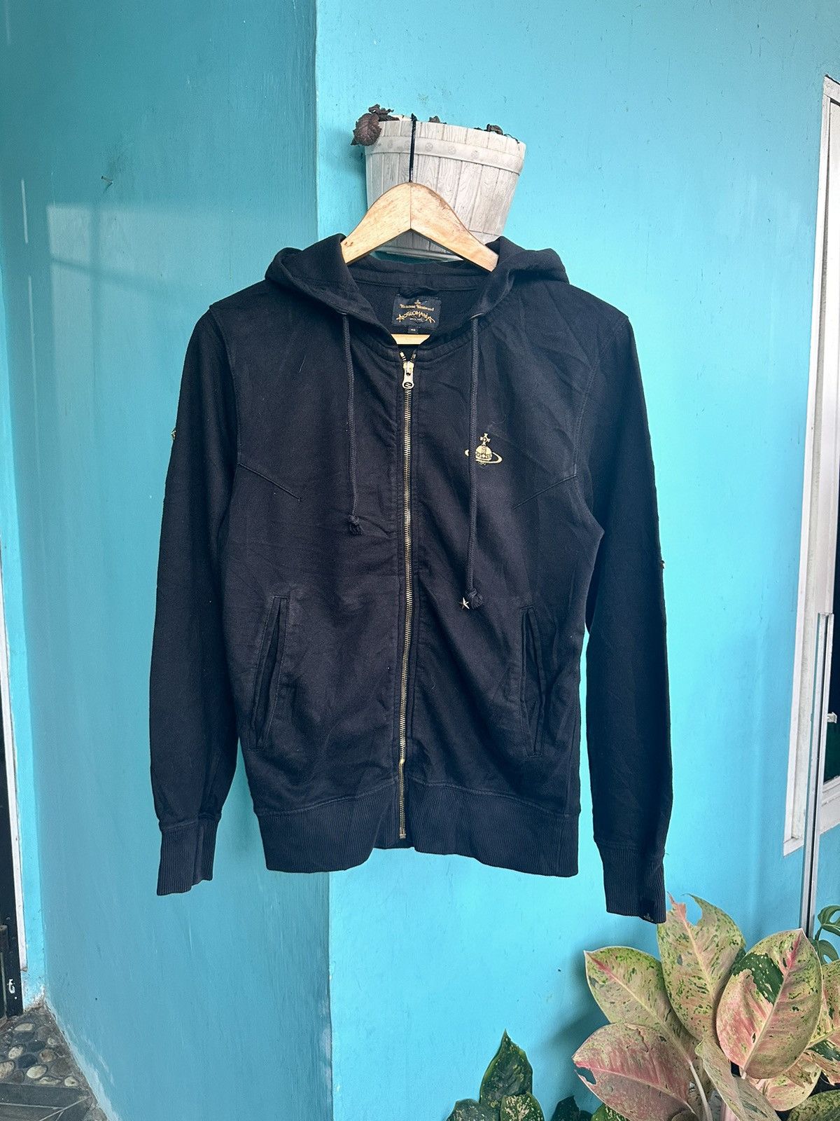 image of Avant Garde x Vivienne Westwood Zipper Hoodie Vivienne Westwood Anglomania in Black, Women's (Size 