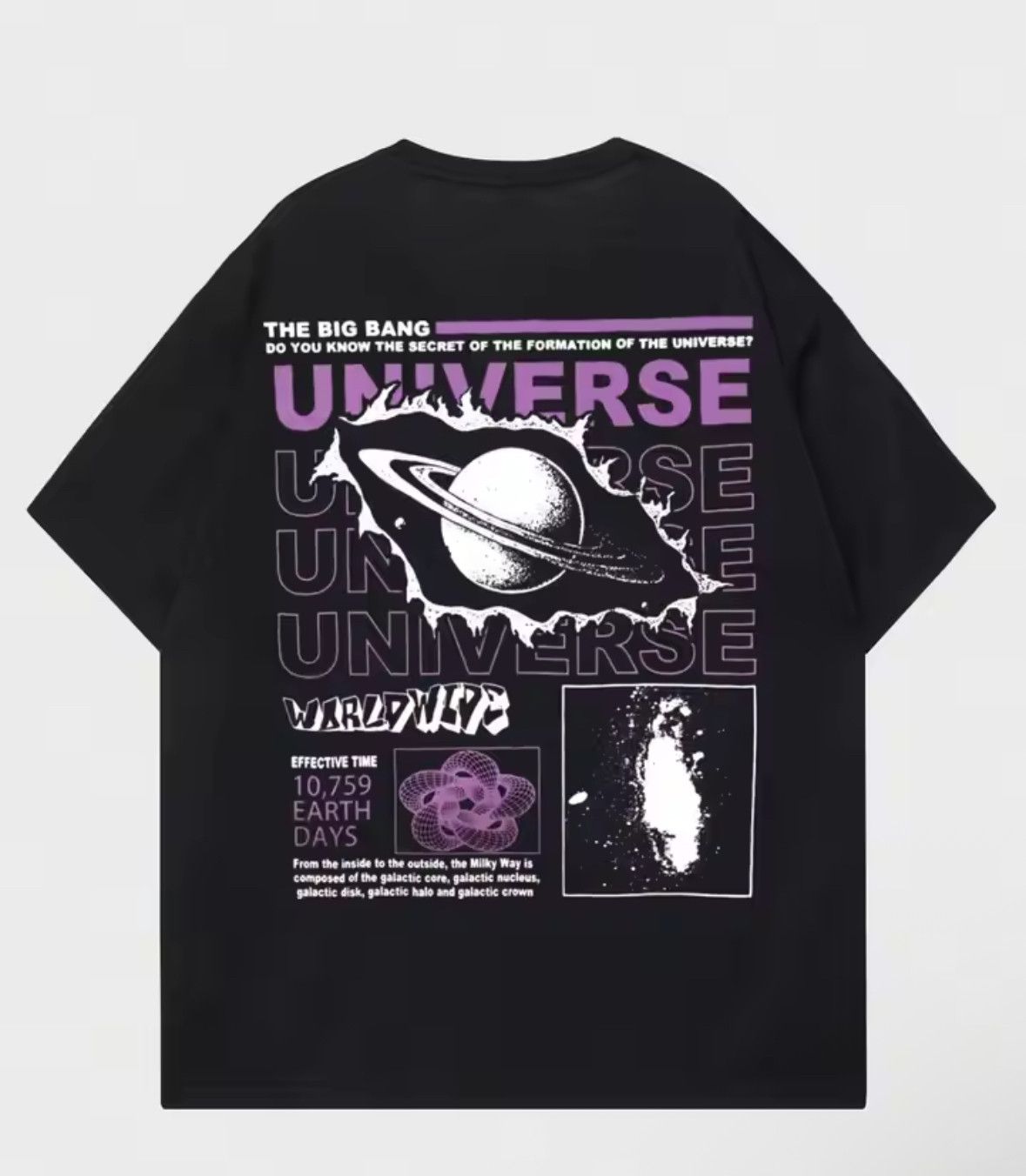 Other Streetwear Y2K Universal Planet Black Short Sleeve T-Shirt Size US XXL / EU 58 / 5 - 1 Thumbnail