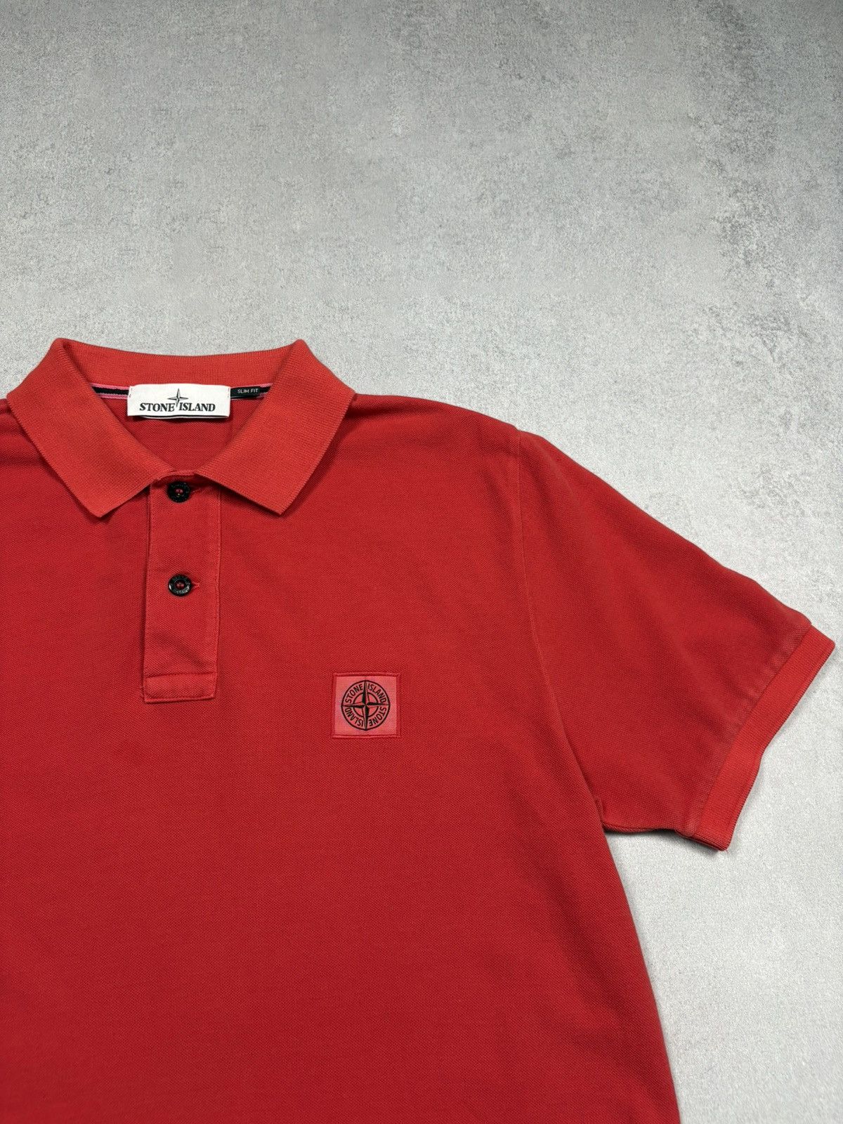 Stone Island Stone Island Slim Fit Red Compass Patch Program Polo Classic Size US L / EU 52-54 / 3 - 2 Thumbnail