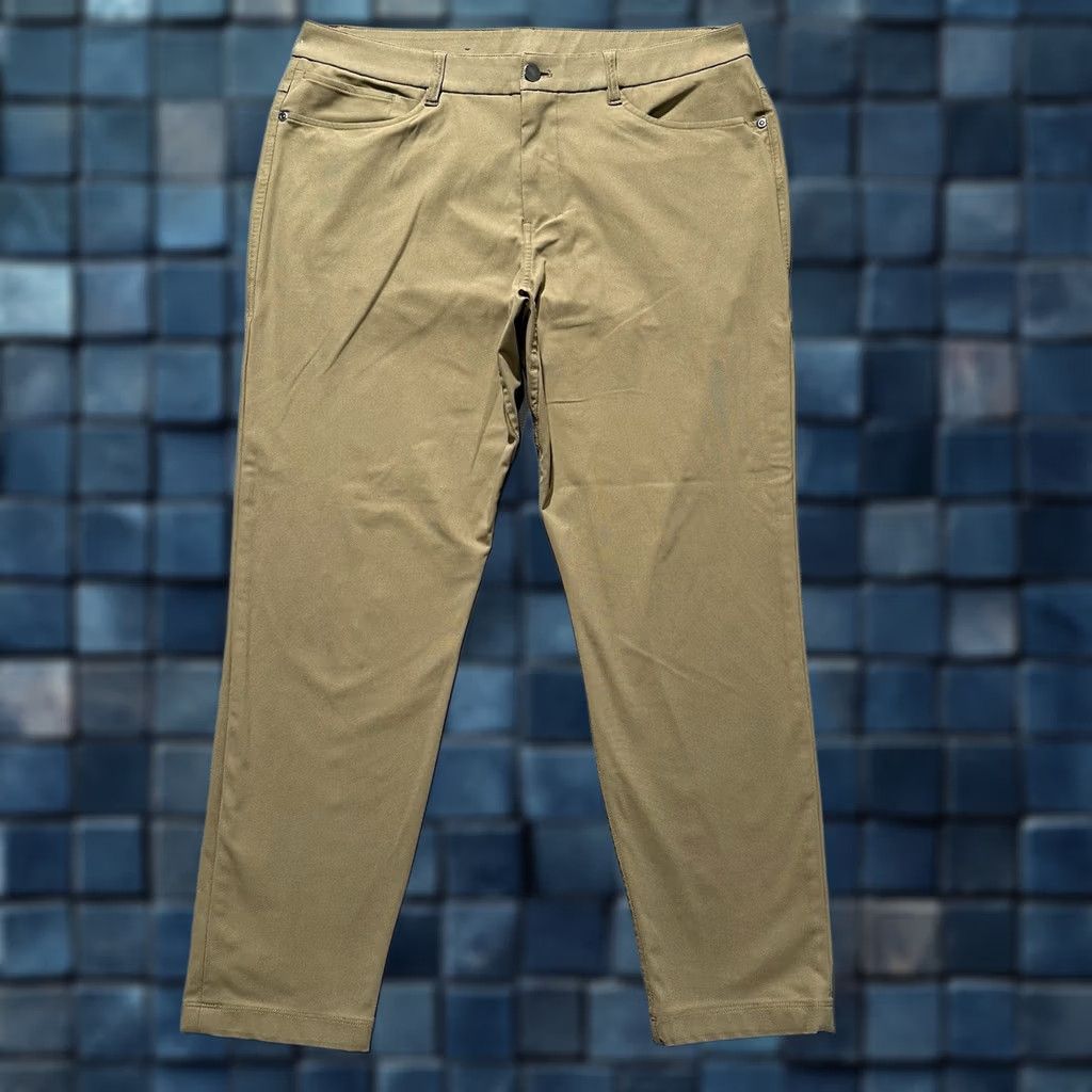 Lululemon Lululemon Pants Mens 33 Beige ABC Slim Fit Pocket 33x26 Tan Warpstreme GUC Size US 33 - 1 Thumbnail