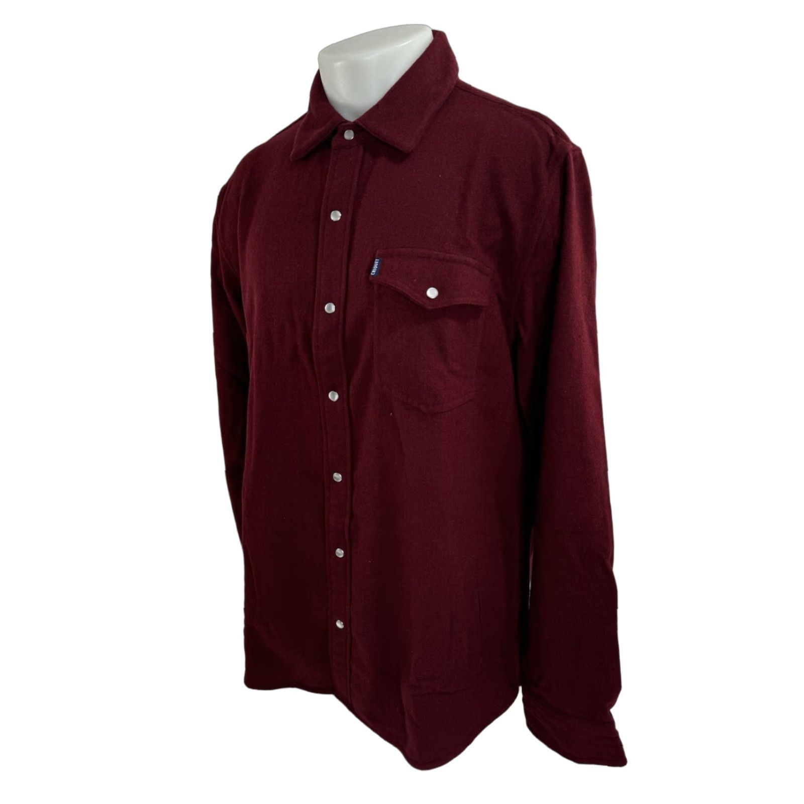Vintage CRIQUET Austin Wool Pearl Snap Shacket 3 Pocket Ranch Shirt Jacket XL Maroon Mens Size US XL / EU 56 / 4 - 1 Thumbnail