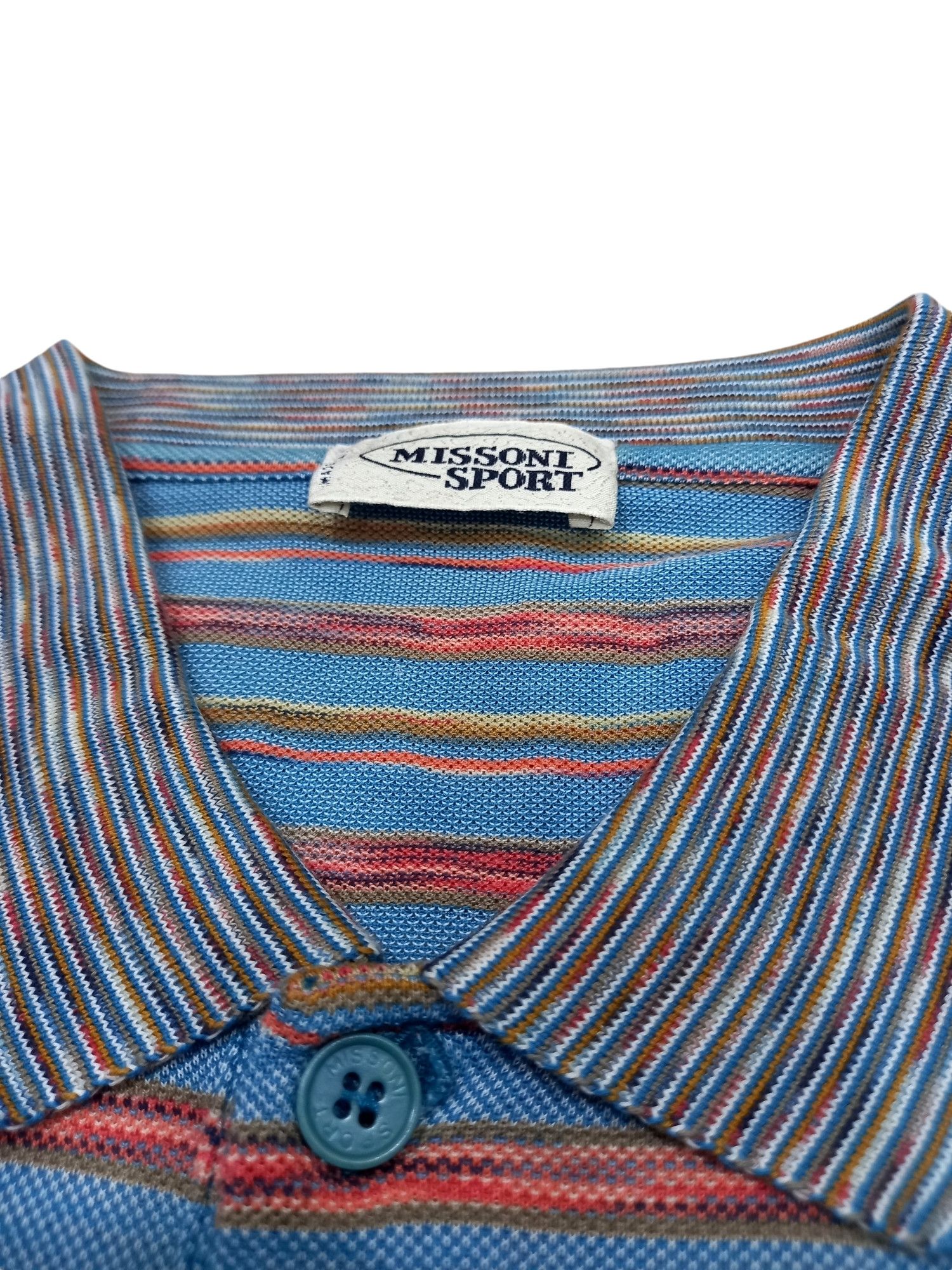 Missoni Rare! Missoni Made In Italy Jacquard Stripe Polo Size US L / EU 52-54 / 3 - 4 Thumbnail