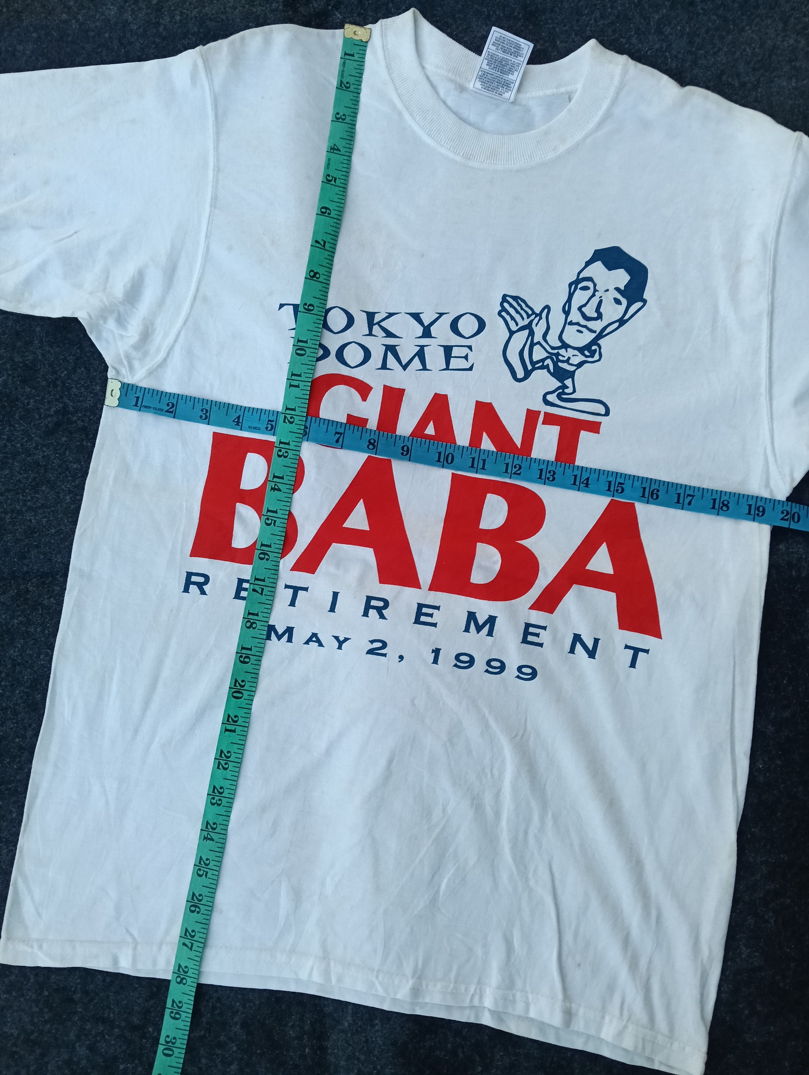 Giant × Vintage 90s Boxing giant baba Tokyo dome white Tshirt. Size US M / EU 48-50 / 2 - 3 Thumbnail