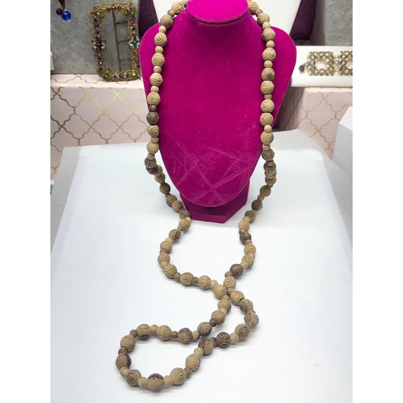 Vintage Vintage wooden beaded necklace Size ONE SIZE - 4 Thumbnail