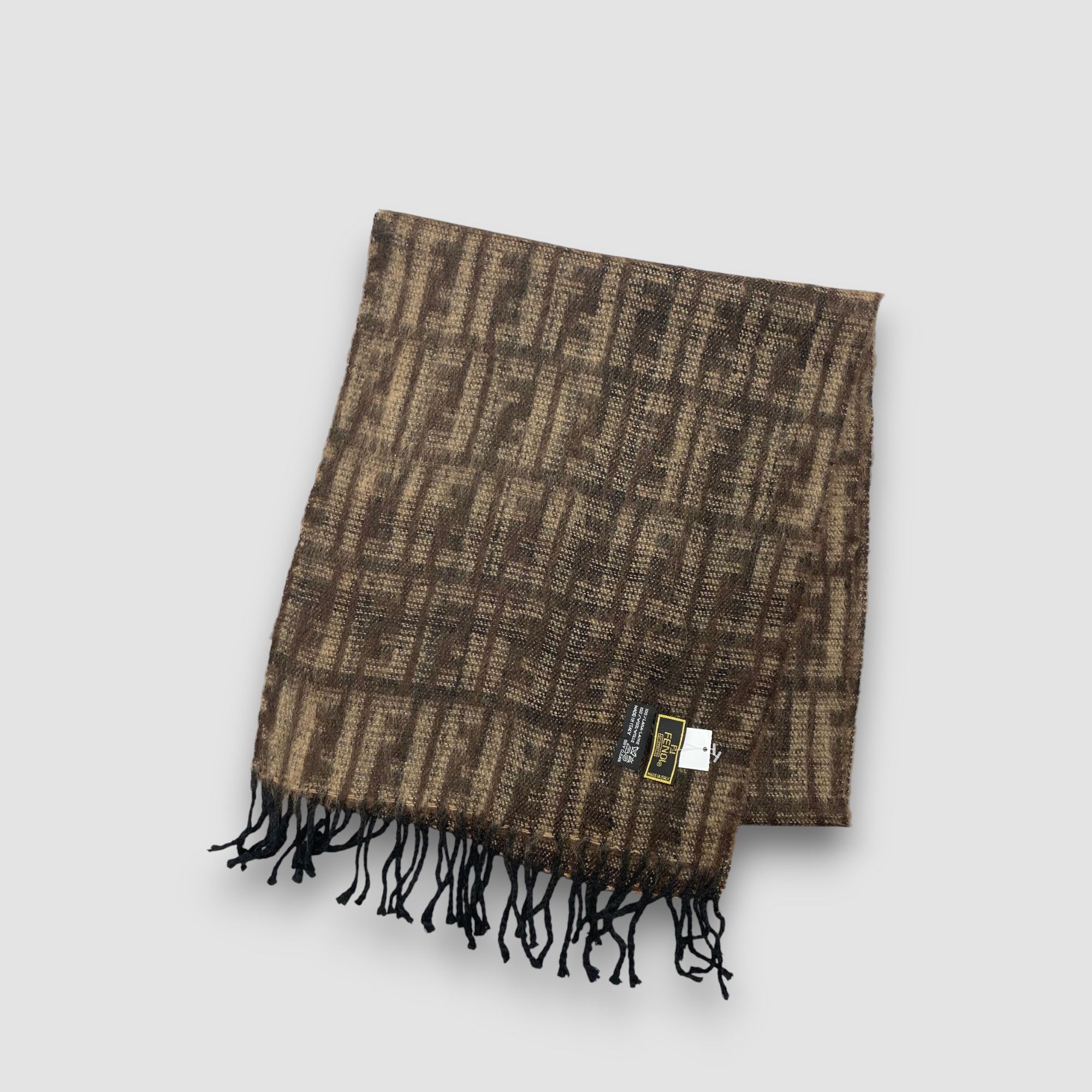 Japanese Brand Vintage Fendi Scarf Muffler Wool FF Monogram Winter Scarves Size ONE SIZE - 3 Thumbnail