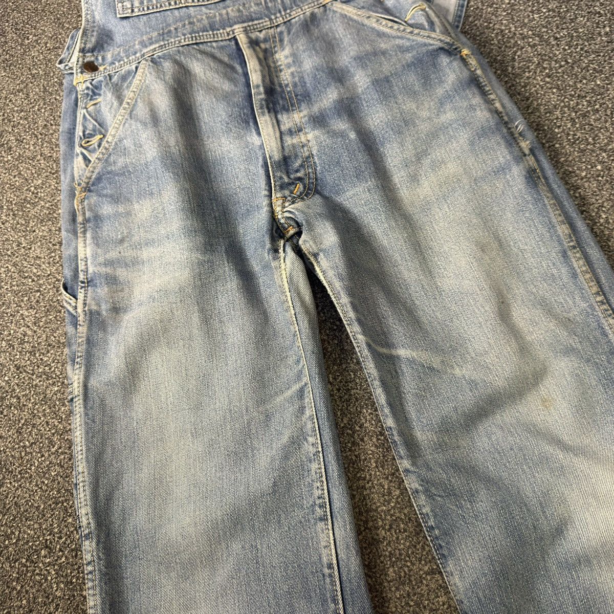Japanese Brand Rare Vintage 70s Overall Houston Carpenter Washed Denim Size US 32 / EU 48 - 7 Thumbnail