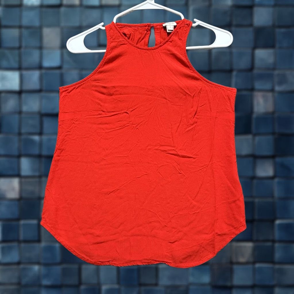 J.Crew J.CREW Tank Womens Size 6 Red Racer 100% Viscose Sleeveless EUC Size M / US 6-8 / IT 42-44 - 1 Thumbnail