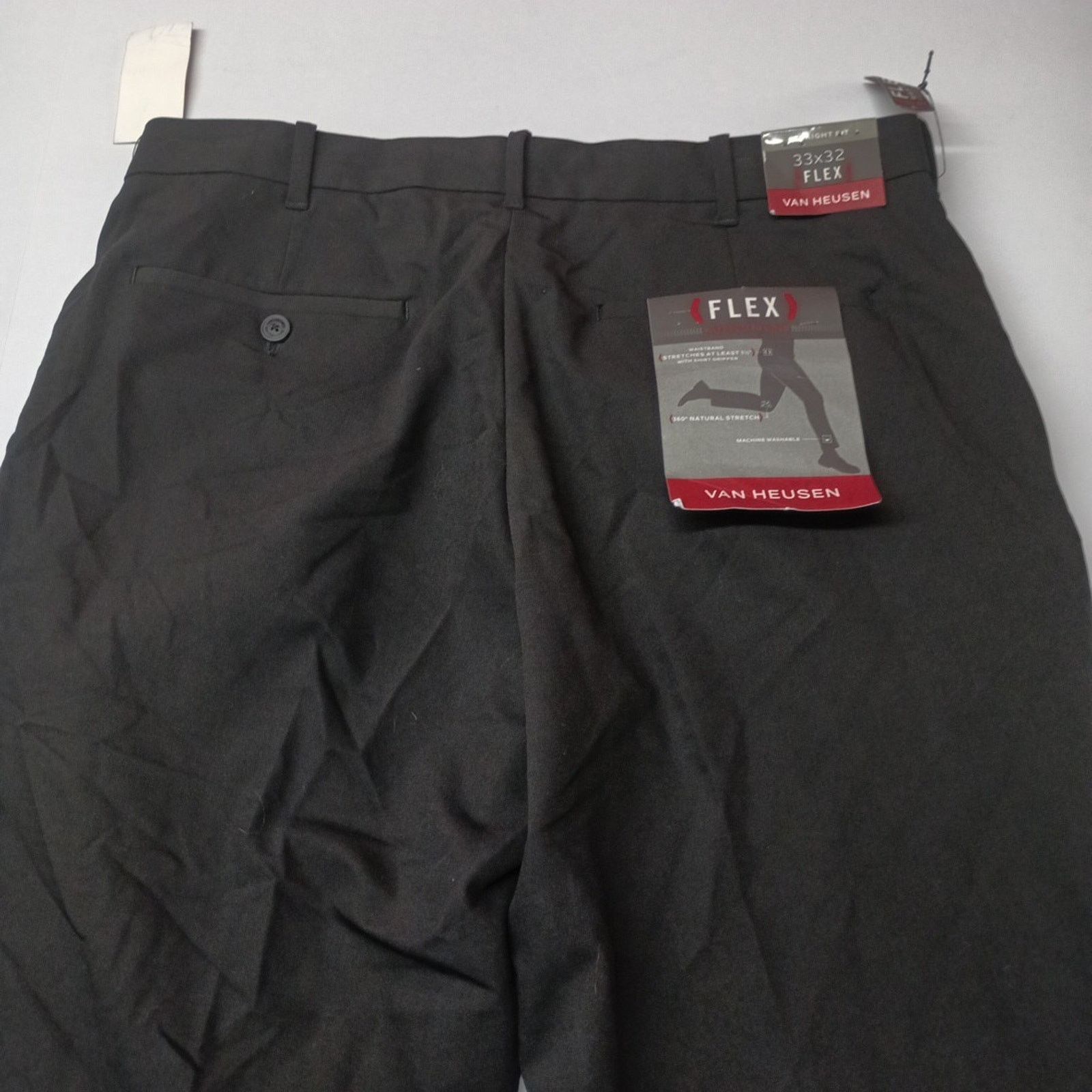 Van Heusen Van Heusen Dress Pants Men's 33x32 Black Flat Front Slacks Size US 33 - 8 Thumbnail