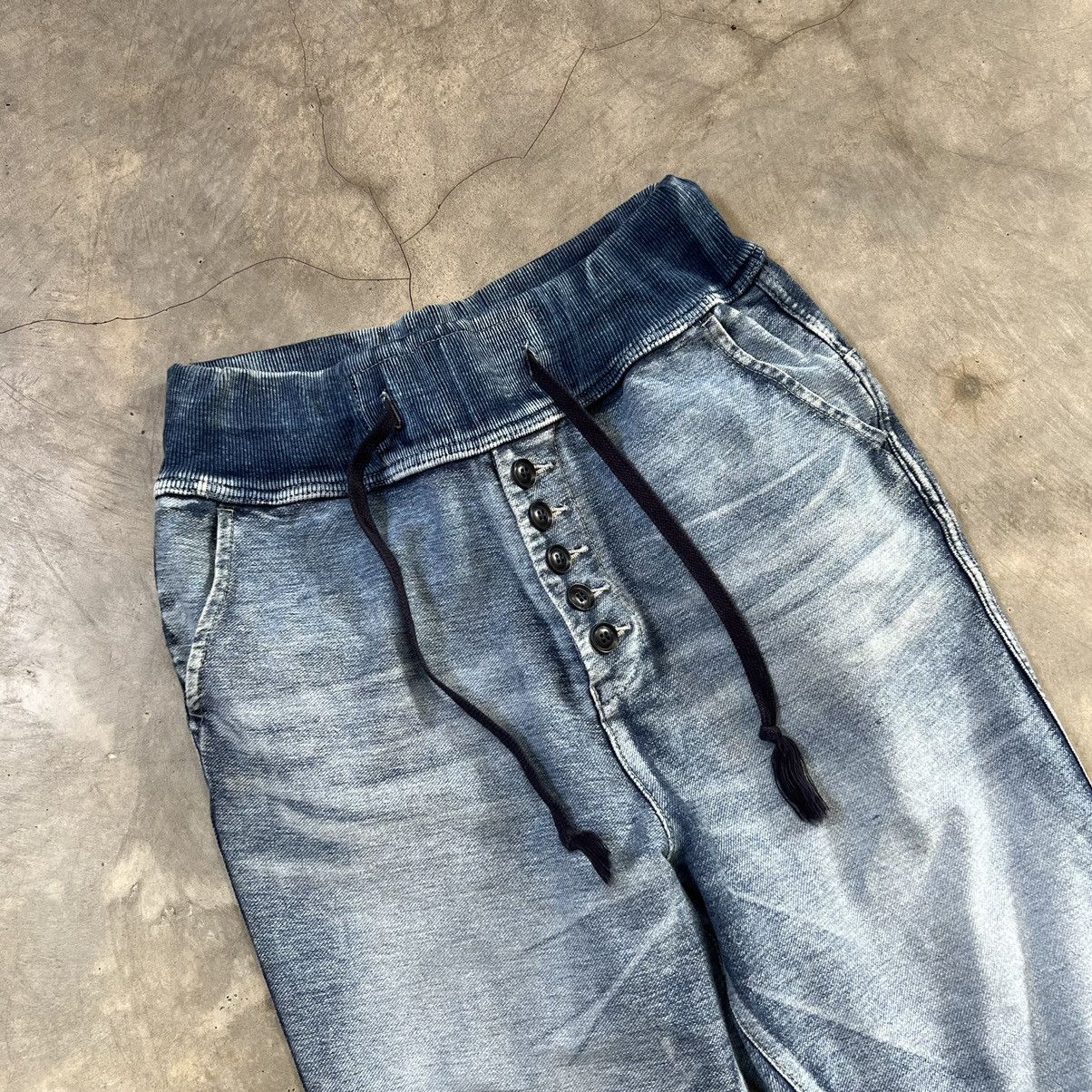 Japanese Brand Deep Blue Kapital Style Washed Denim Sweat Pants Size US 30 / EU 46 - 3 Thumbnail