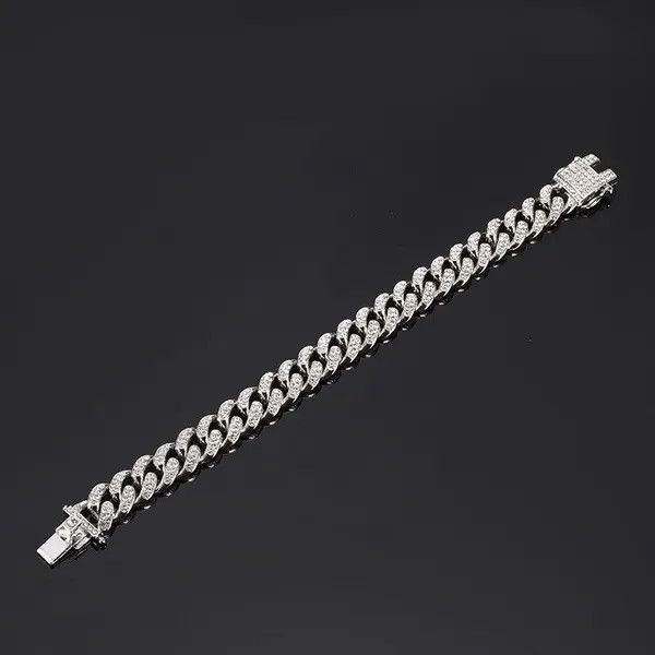 Designer × Jewelry Titanium Steel CZ Link Chain Bracelet for Men Women Size ONE SIZE - 4 Thumbnail