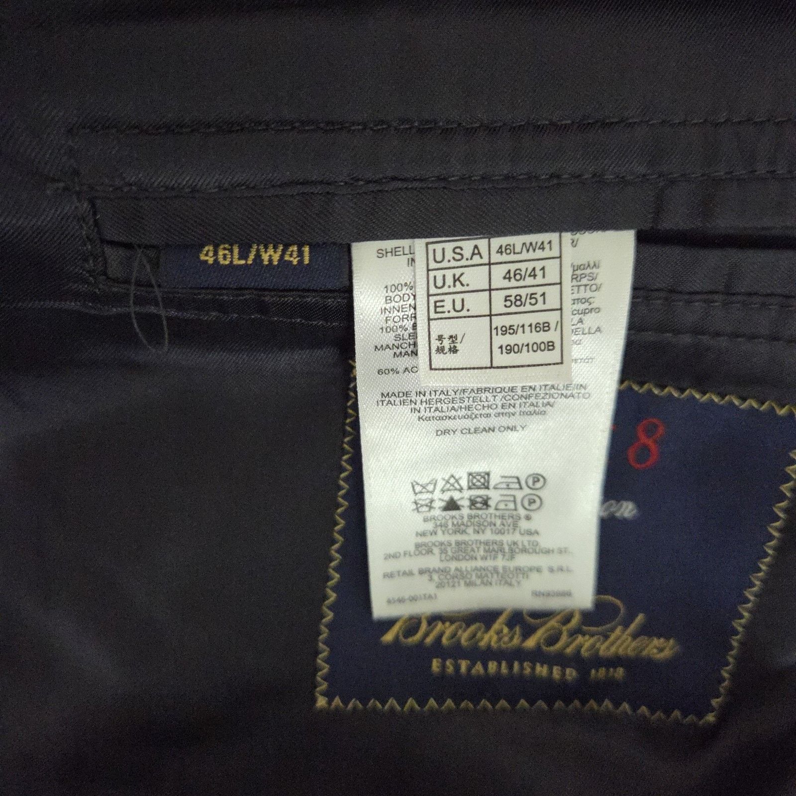 Brooks Brothers Brooks Brothers 1818 Madison Mens 46L Saxxon Wool Charcoal Size 46L - 5 Thumbnail