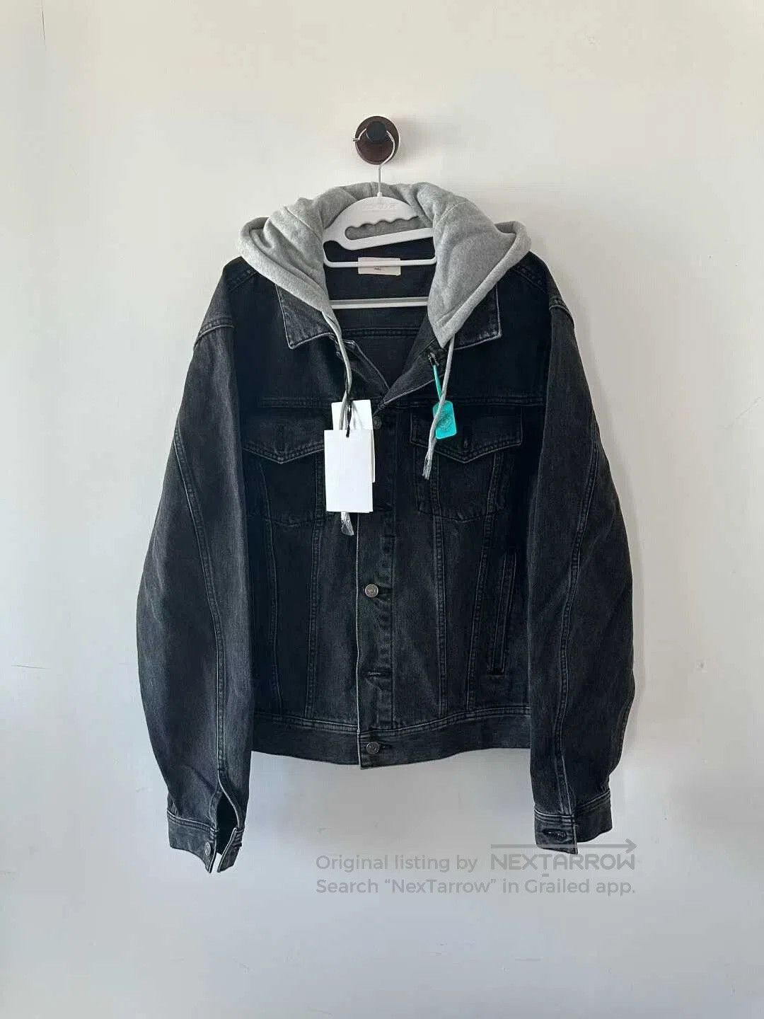 Celine celine gray and black denim jacket with hoodie. Size US L / EU 52-54 / 3 - 2 Thumbnail