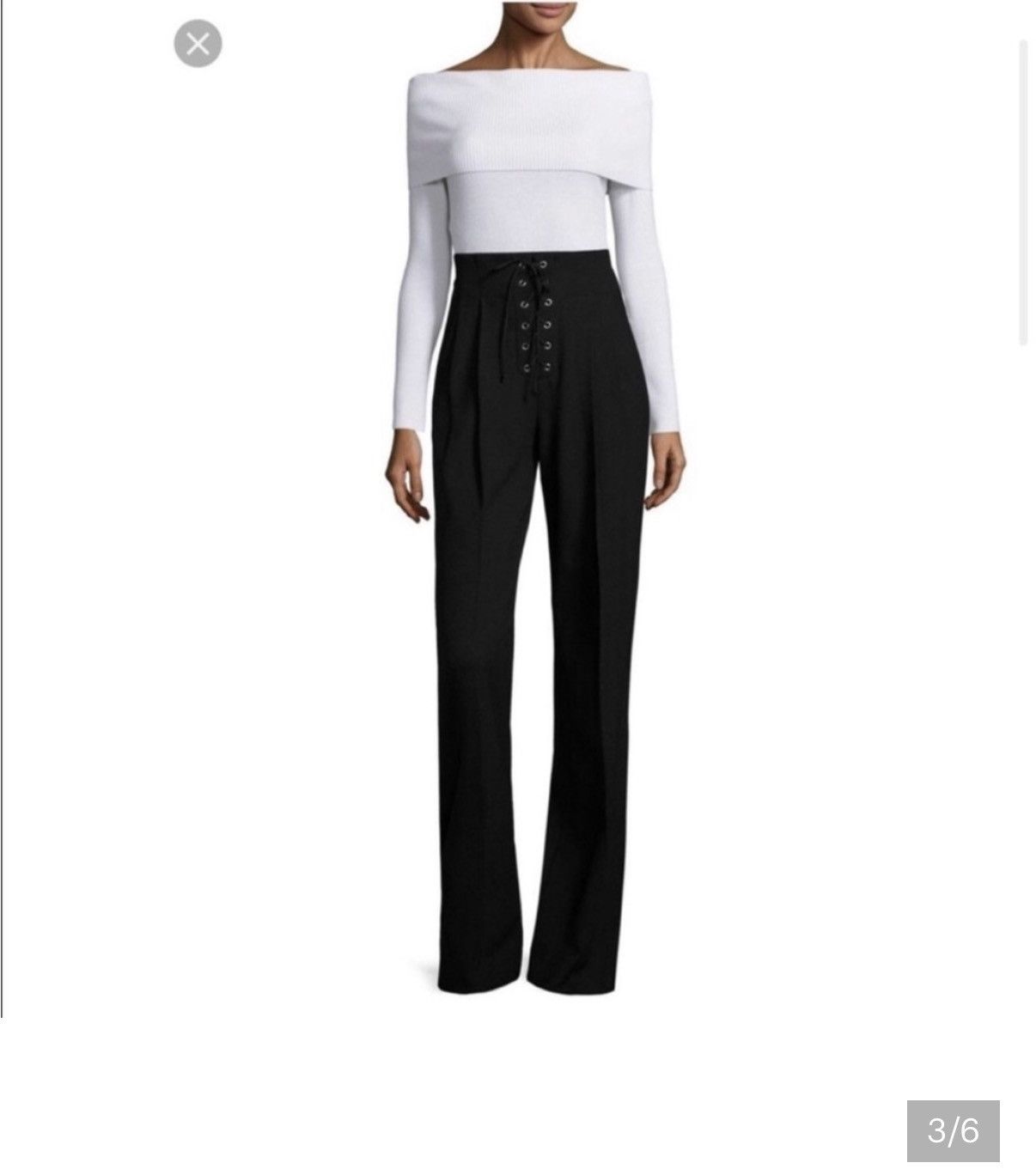 A.L.C. A.L.C. Estrada high waisted wide leg black trouser pants 10 Size 32" / US 10 / IT 46 - 1 Thumbnail