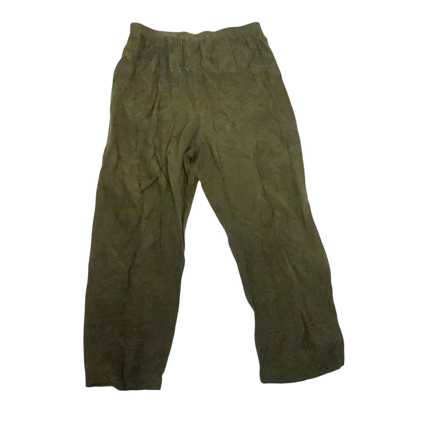 Vintage VINTAGE 90s R&M Richards Olive Green Silky Pull-On Pants 14 Regular Women Size 36" / US 14 / IT 50 - 3 Thumbnail