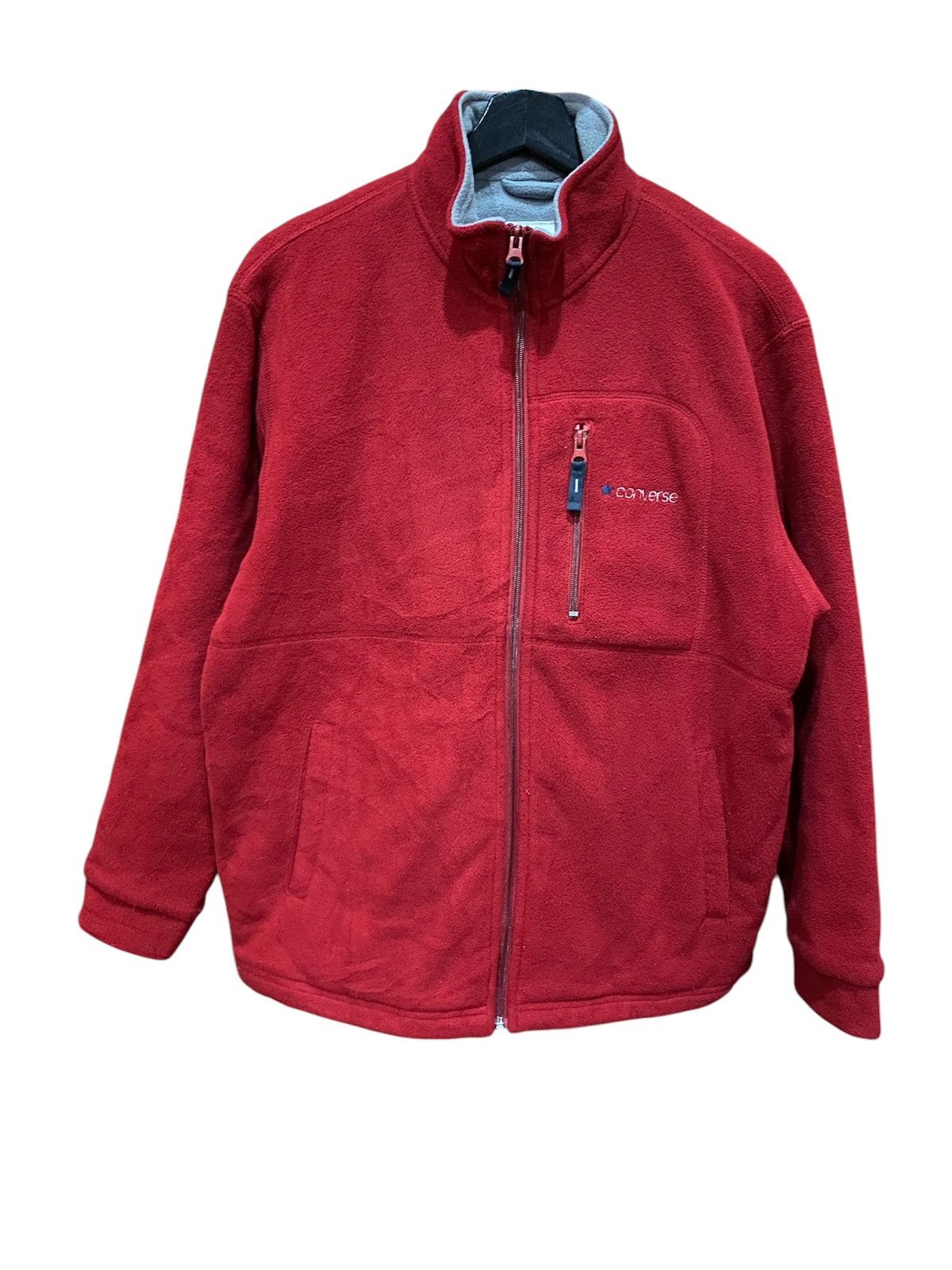 Converse Converse Red Fleece Jacket Full-Zip Warm Outerwear Size US S / EU 44-46 / 1 - 1 Thumbnail