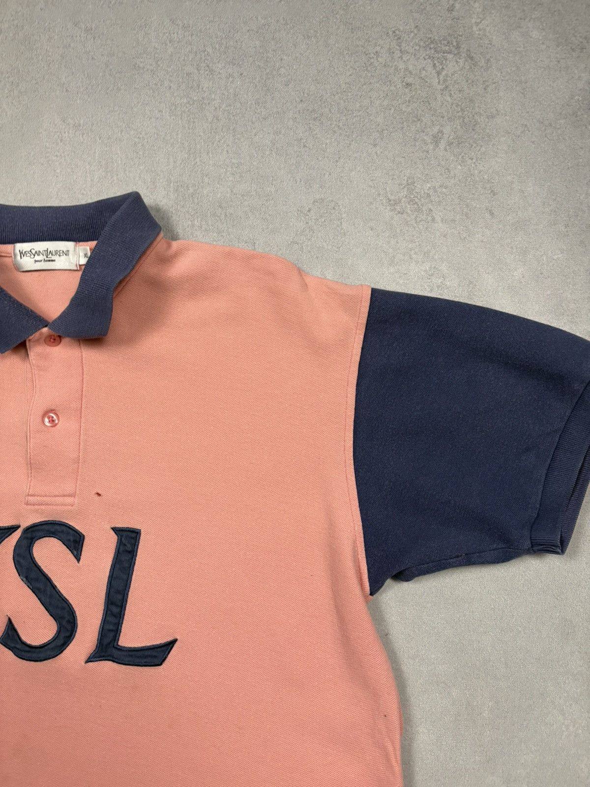 Yves Saint Laurent Vintage Yves Saint Laurent YSL Logo Polo Shirt XL 90s Homme Size US XL / EU 56 / 4 - 2 Thumbnail