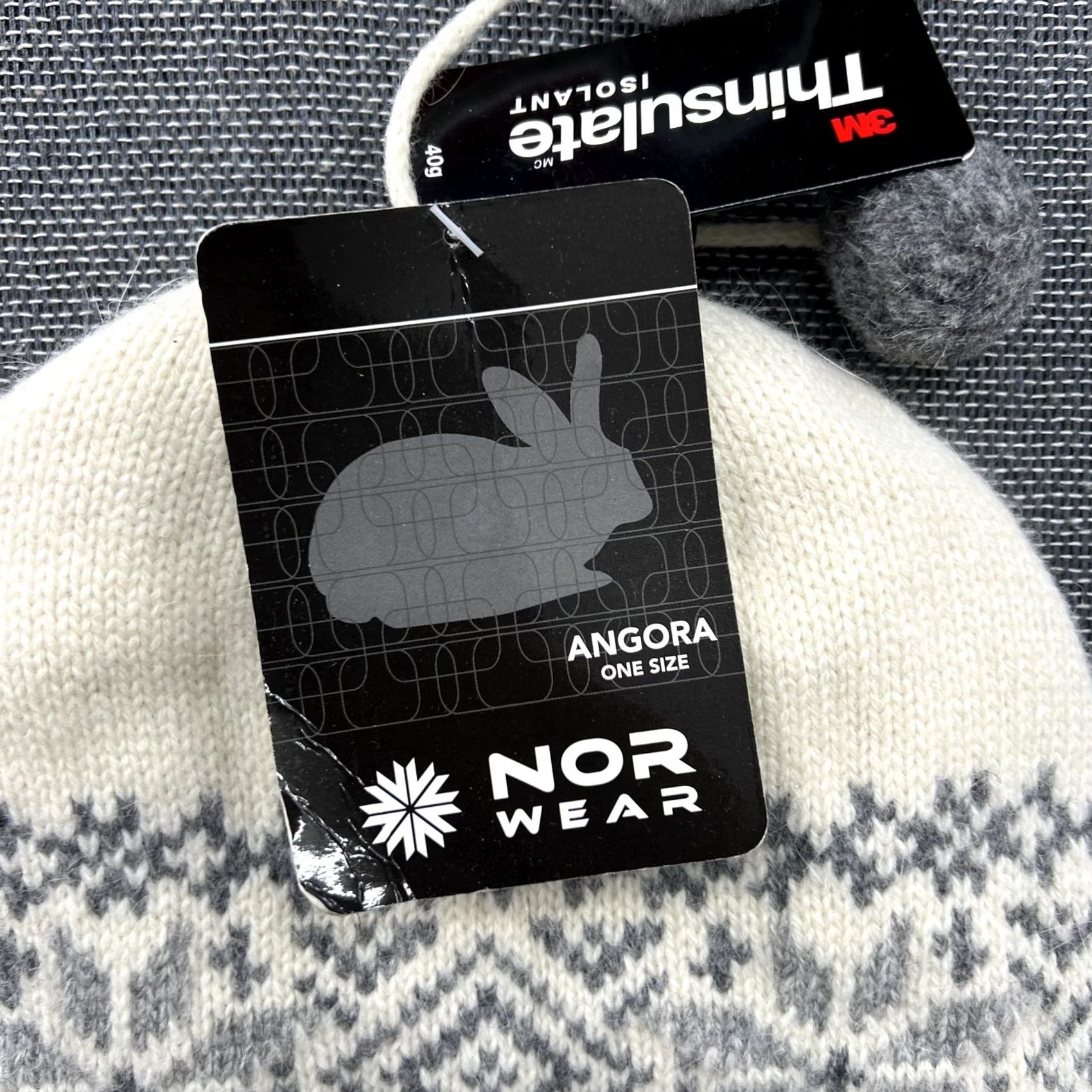 Vintage NORWEAR Womens Beanie Hat One Size Wool Angora Insulated Fair Isle White Thermal Size ONE SIZE - 4 Thumbnail
