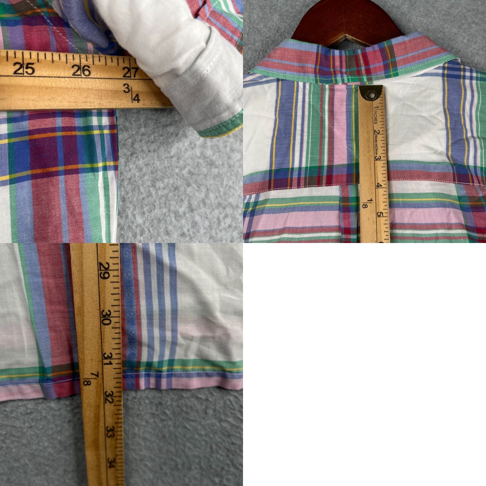 Tommy Hilfiger Tommy Hilfiger Shirt Button-Up Short Sleeve Mens 2XL White Colorful Plaid Pocket Size US XXL / EU 58 / 5 - 8 Thumbnail