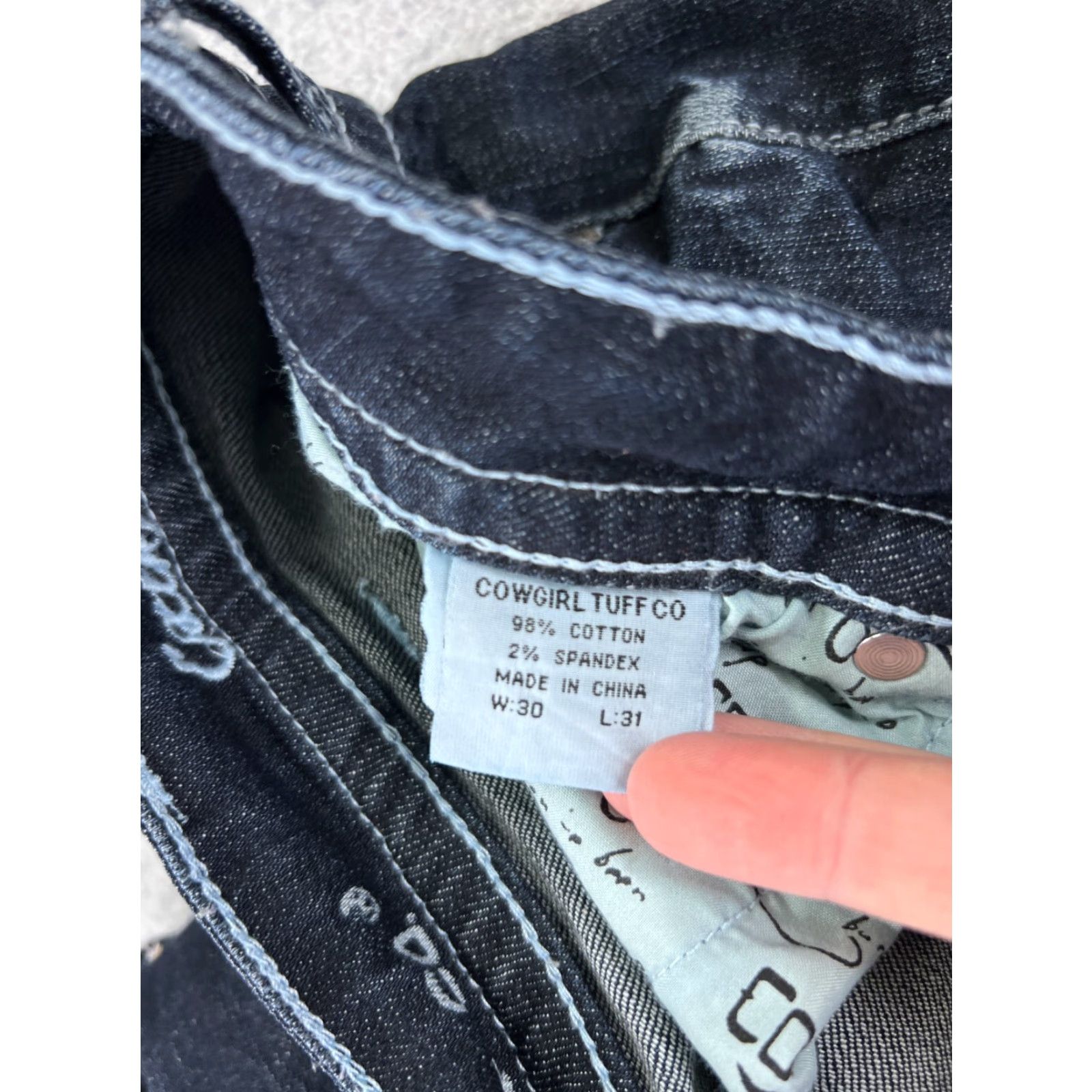 Denime Cowgirl Tuff Jeans Women Bootcut Denim 30x30 Blue Distressed 5-Pocket Regular Waist 30 Inseam Cowboy Southwestern 30 Color Blue Size 30" / US 8 / IT 44 - 7 Thumbnail