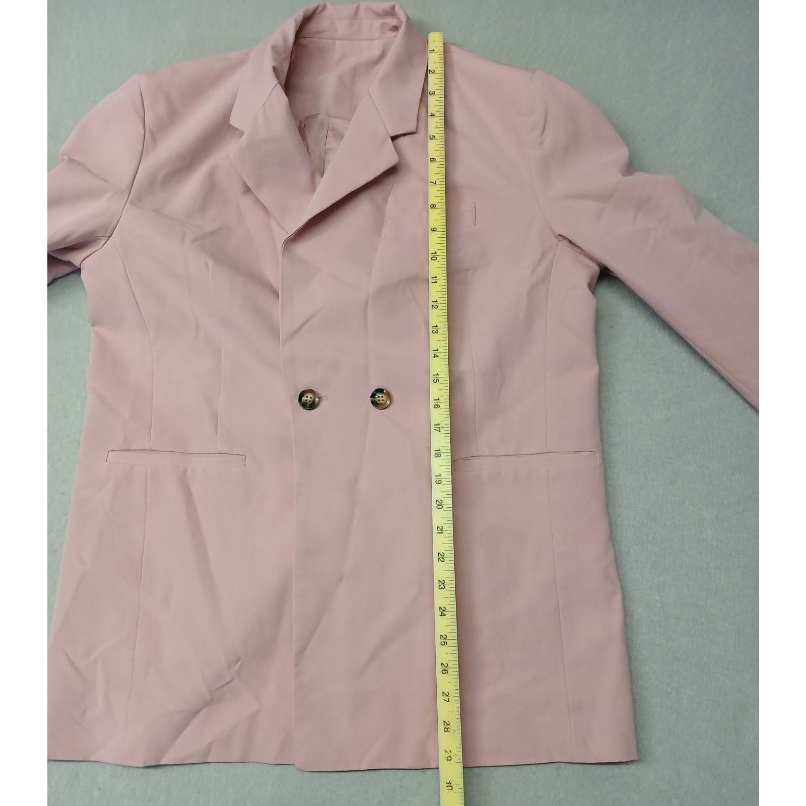 Other Unbranded (Large) Women's Pink Double Breasted Blazer Size L / US 10 / IT 46 - 2 Thumbnail