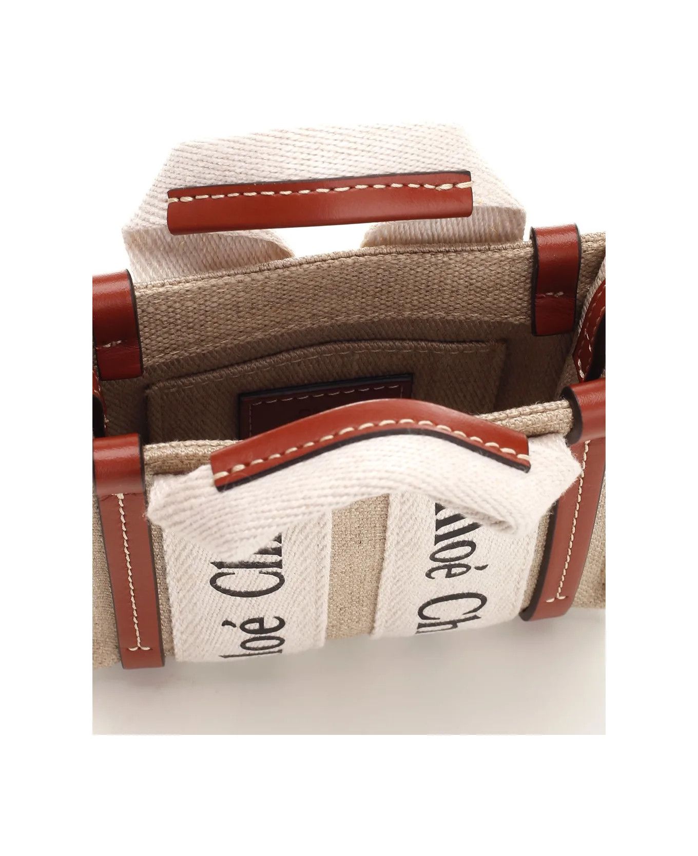 Chloe o1loc1c10226 Size: OS / Nano Woody Bag in White/Brown Size ONE SIZE - 4 Thumbnail