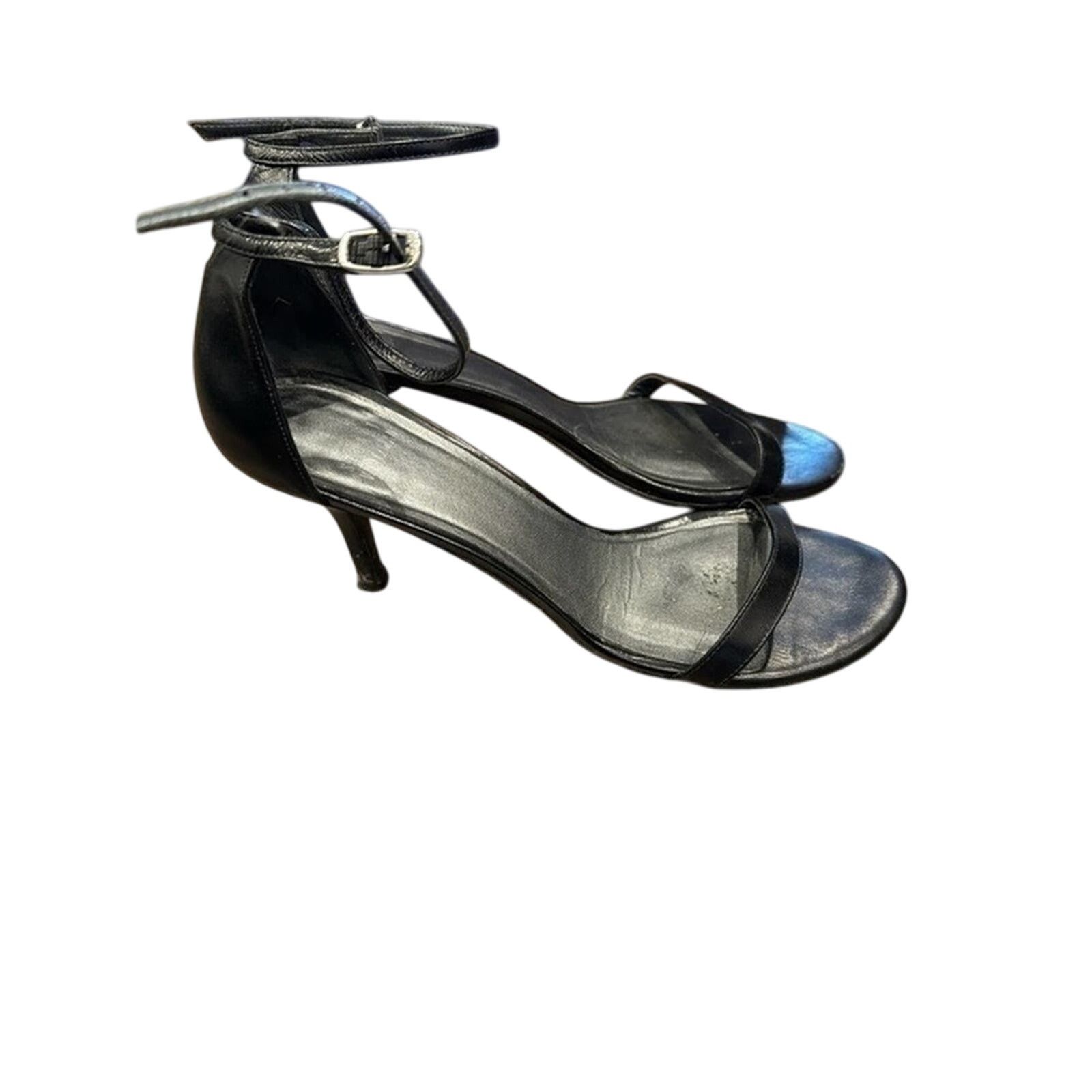 Stuart Weitzman Stuart Weitzman Women’s Black Open Toed High Heeled Shoes Size US 8.5 / IT 38.5 - 2 Thumbnail