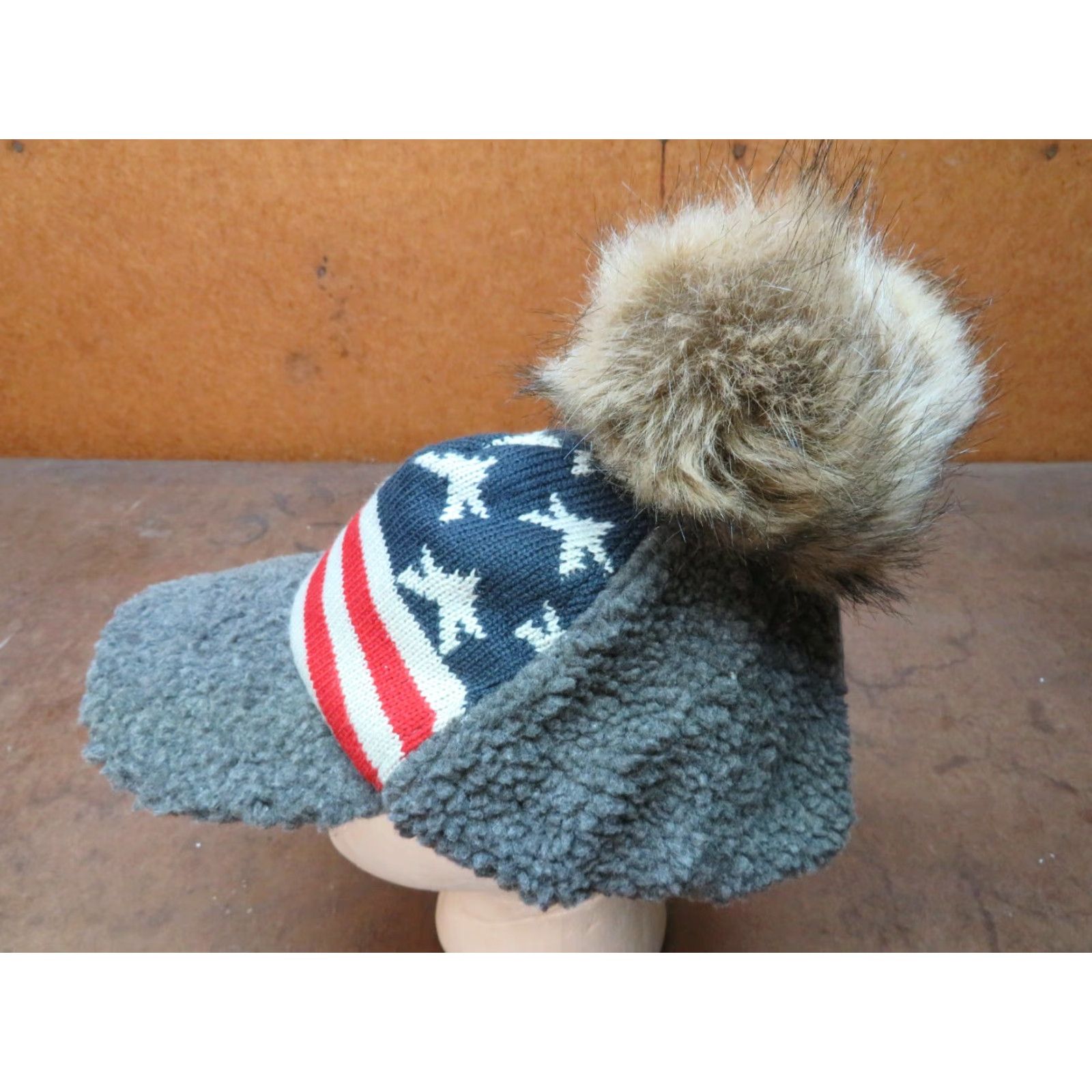 Vintage VINTAGE David & Young D&Y New snapback hat trucker USA Flag Warm Winter Faux Fur Cap Denim Blue Large Men’s Womens? Size ONE SIZE - 3 Thumbnail