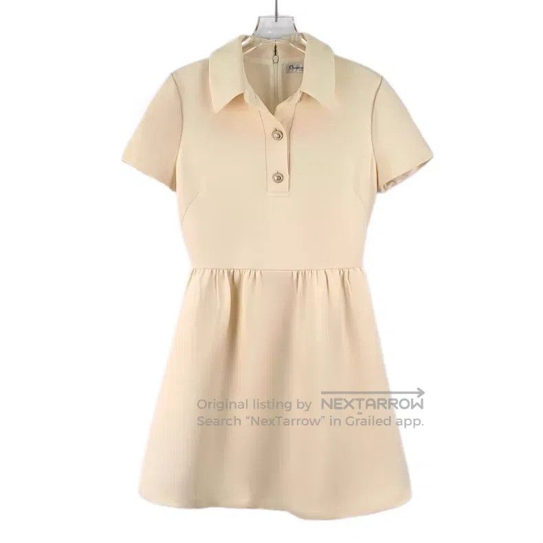 Dior Dior Beige wool lapel single-breasted short-sleeved dress Size XS / US 0-2 / IT 36-38 - 1 Thumbnail