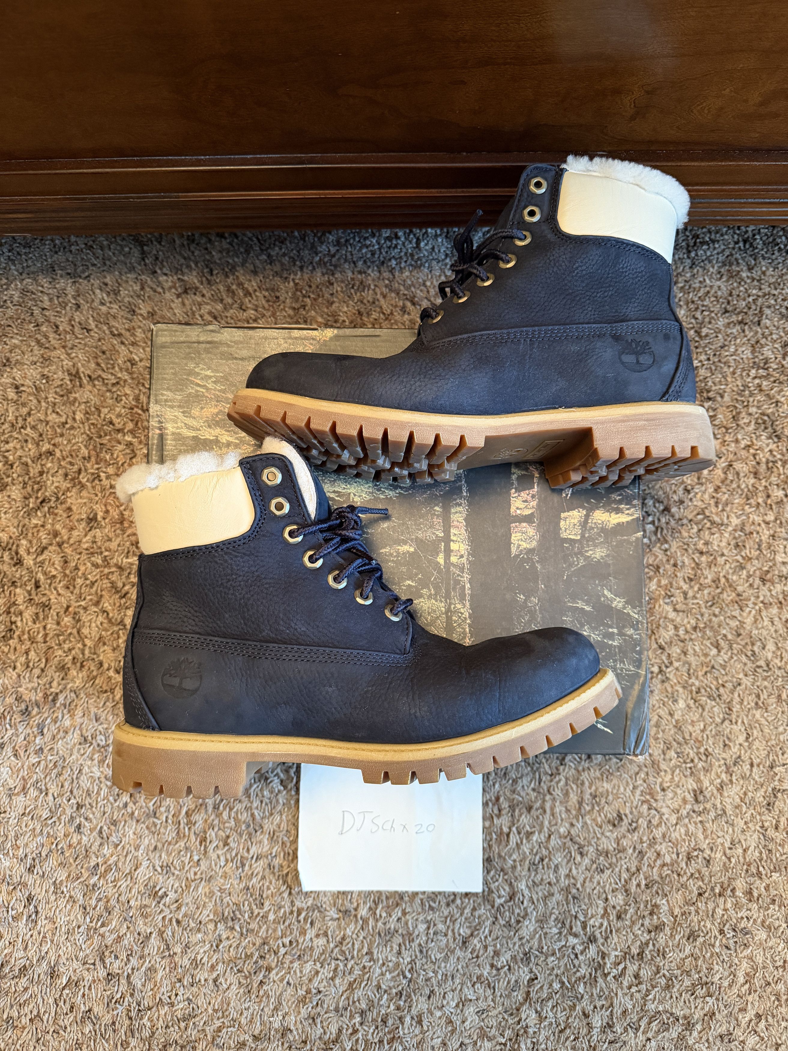 Kith × Timberland Timberland 6" Boot Ronnie Fieg Kith Shearling Navy (2018) Size US 10 / EU 43 - 3 Thumbnail
