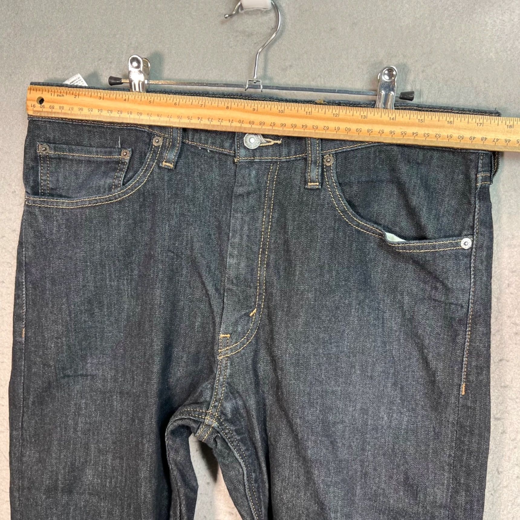 Levi's Levi's 505 Jeans Mens 36 Blue Dark Wash Denim Straight Regular Fit Cotton Blend 5-Pocket Size US 36 / EU 52 - 6 Thumbnail