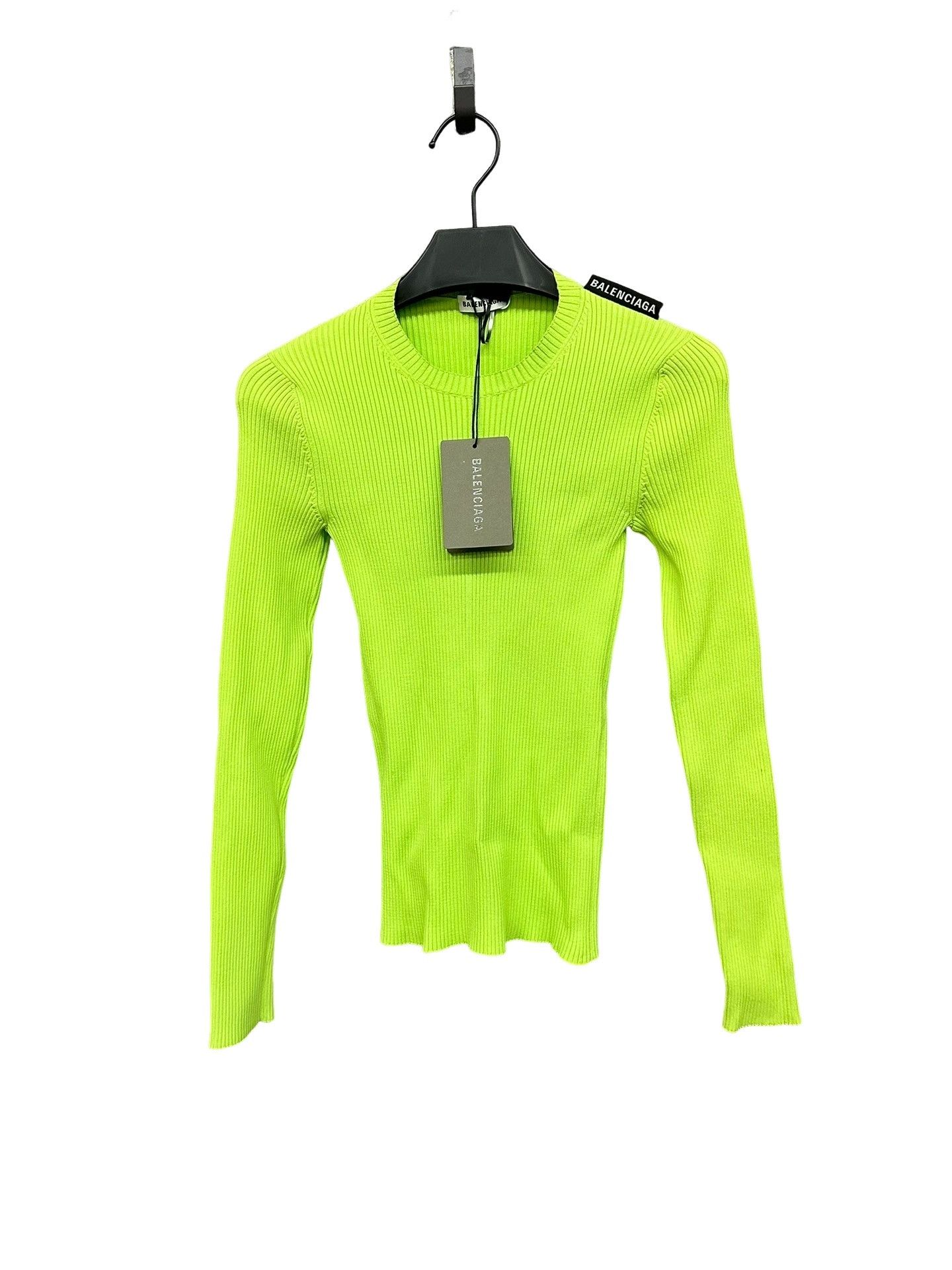 Balenciaga Balenciaga Neon Ribbed Long Sleeve Top S Size S / US 4 / IT 40 - 1 Thumbnail