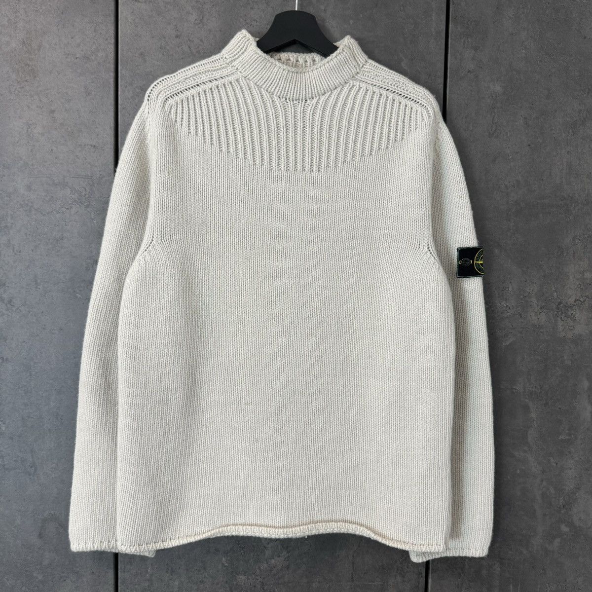 image of Stone Island Vintage Knit Sweater Wool Angel in Beige, Men's (Size XL)