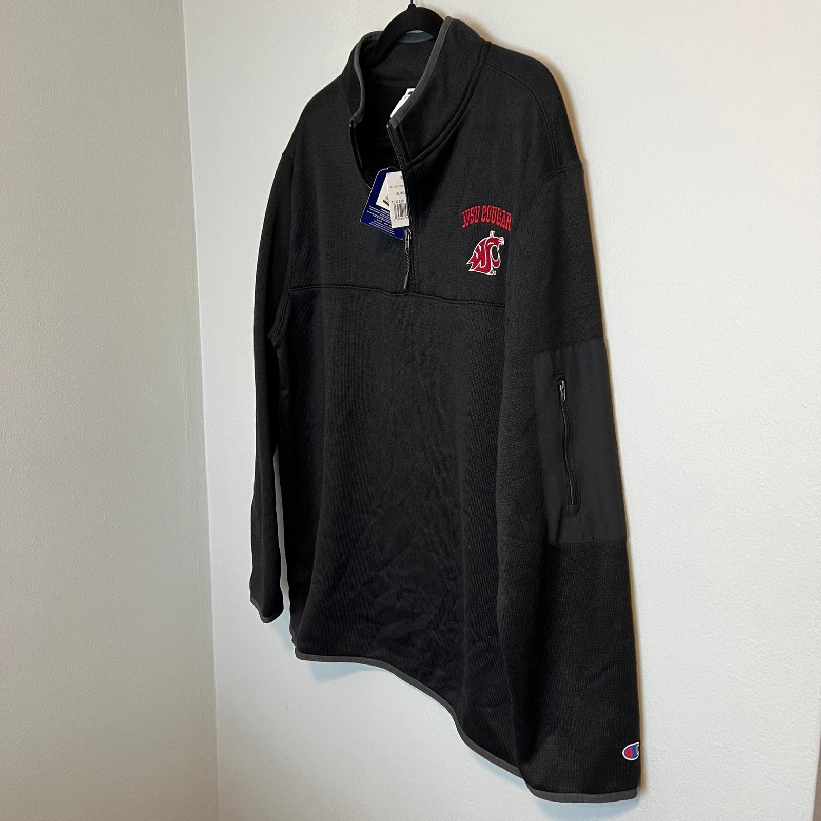 Champion WSU Cougars Champion Quarter Zip Fleece Jacket Size XL NWT Size US XL / EU 56 / 4 - 9 Thumbnail