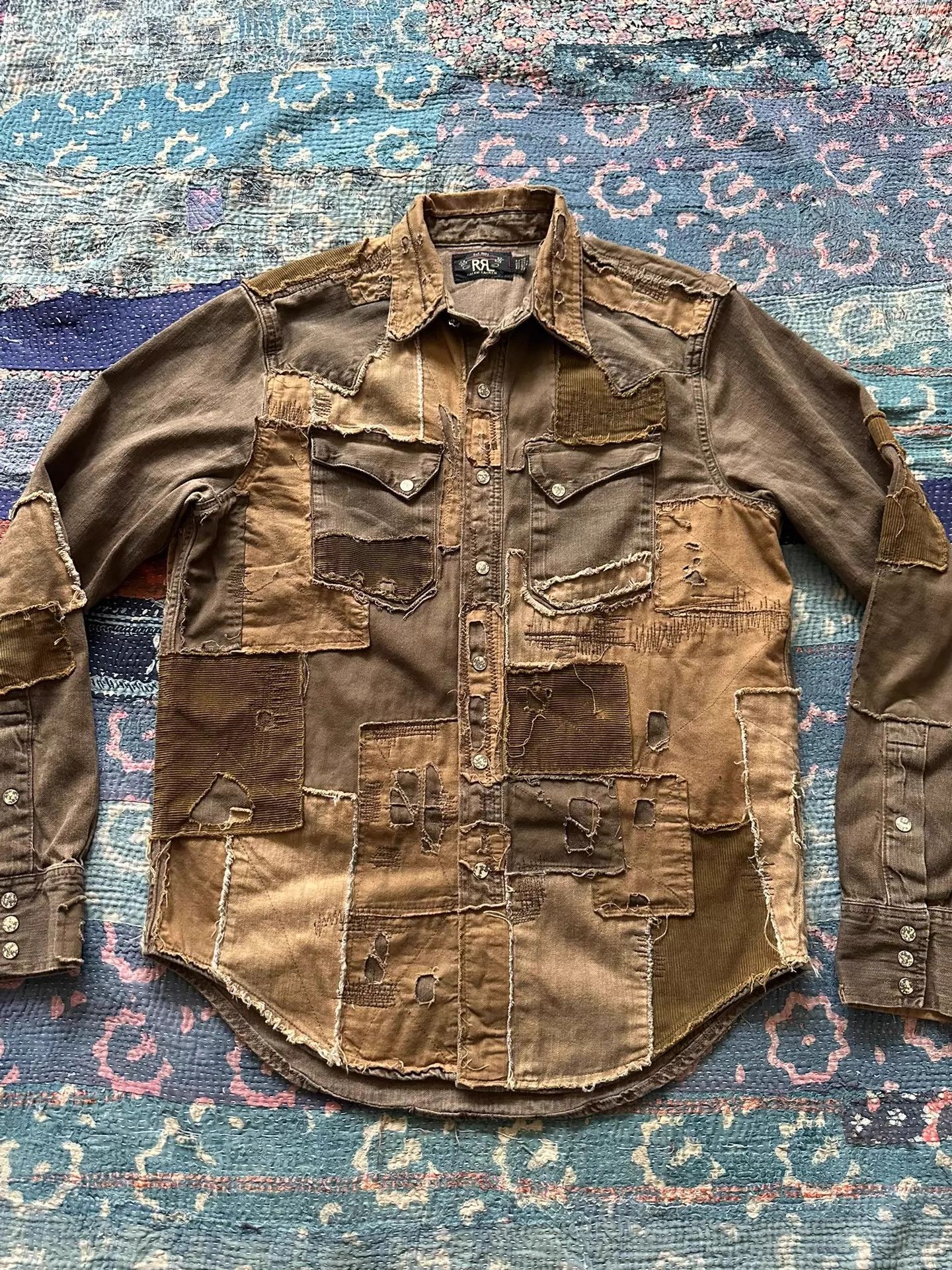 RRL Ralph Lauren RRL Patchwork Distressed Limited Shirt Size US S / EU 44-46 / 1 - 1 Thumbnail