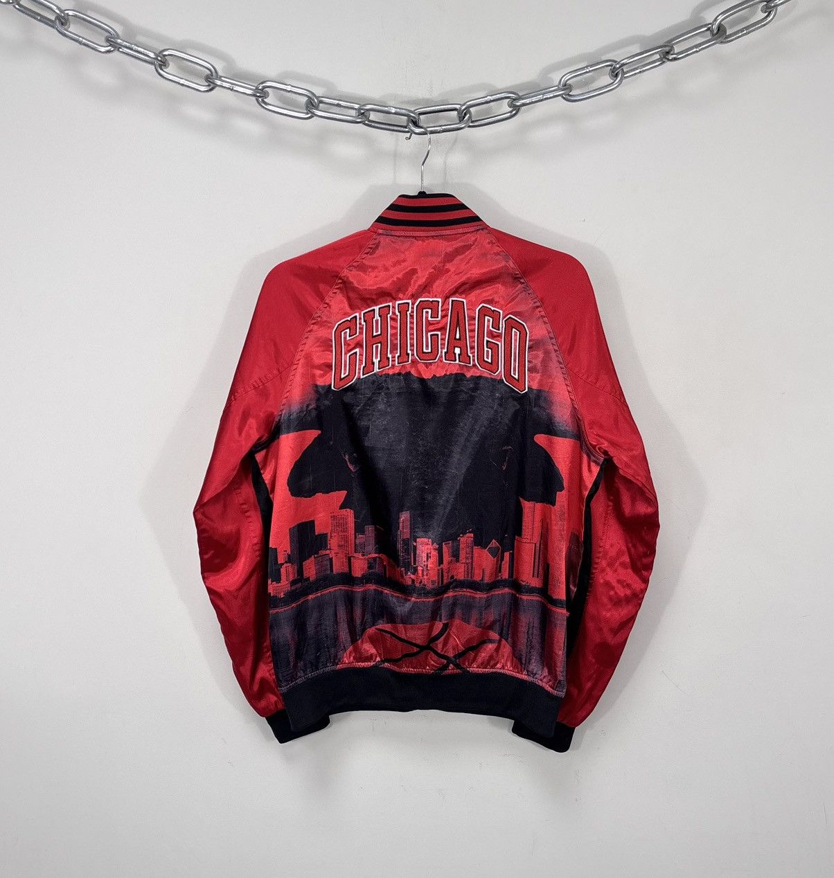 Adidas Chicago Bulls 2013 Men’s Rare NBA Satin Bomber Jacket