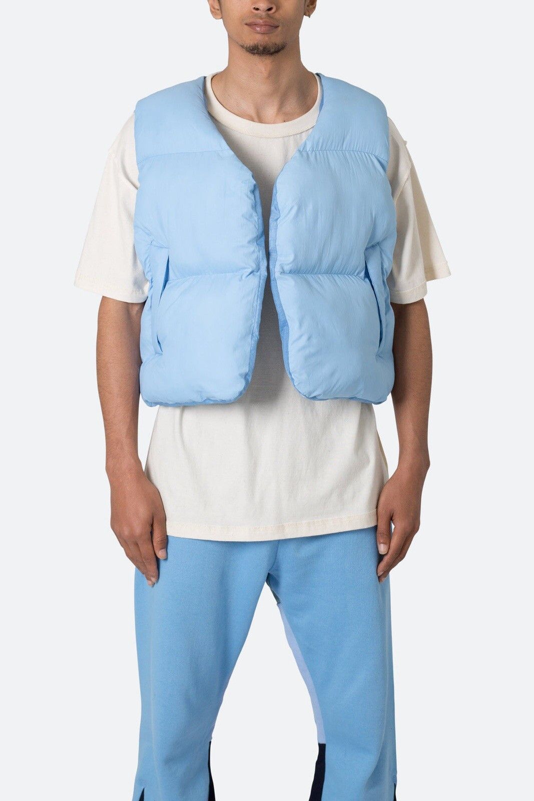 MNML Light Baby Blue Oversize Puffer Vest Size US S / EU 44-46 / 1 - 4 Thumbnail