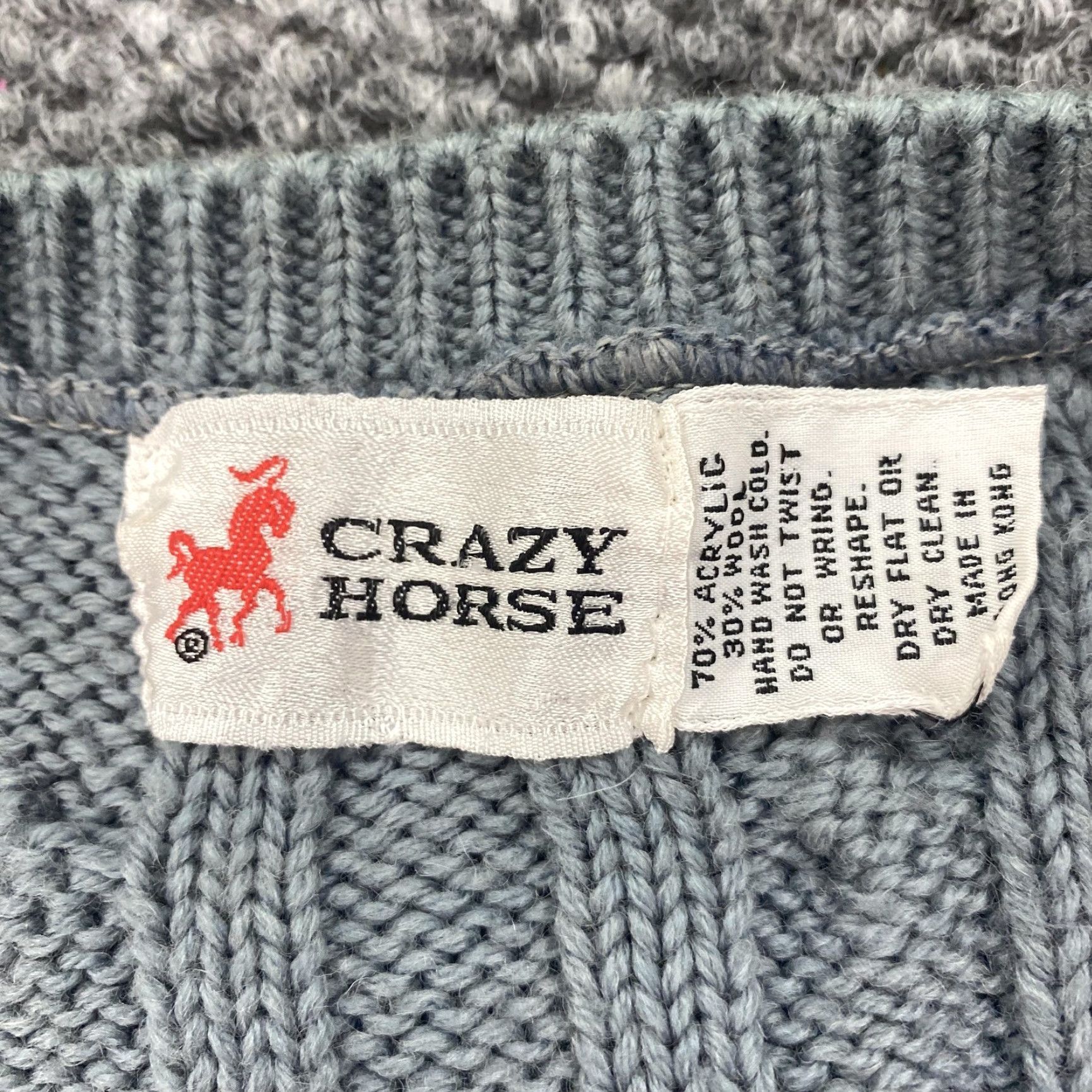 Vintage VINTAGE Crazy Horse Sweater Vest Women XS Gray Cable Knit Wool Blend V-Neck Striped All Seasons Size XS / US 0-2 / IT 36-38 - 2 Thumbnail