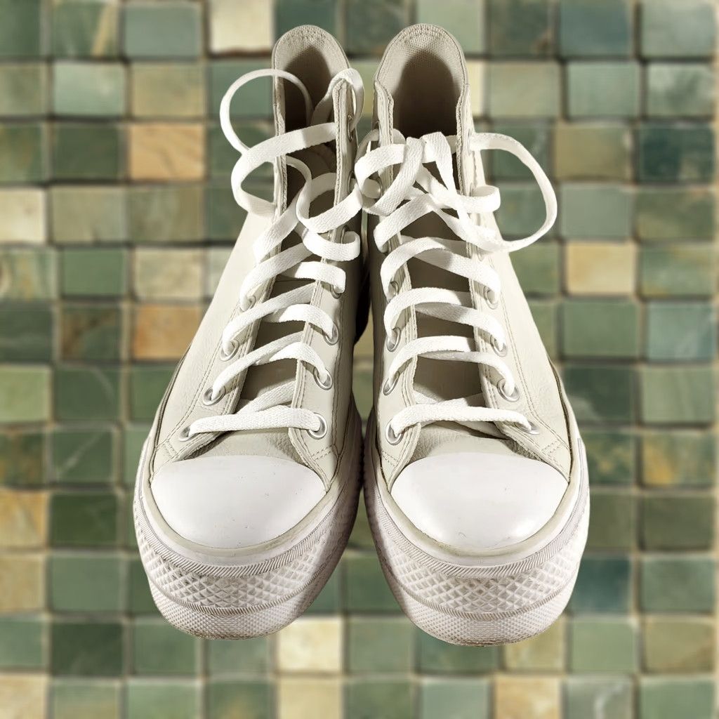 Converse VINTAGE Converse All Stars Leather High Tops White Cream Womens 8 Ivory Sneaker Shoes Womens 8 Size US 8 / IT 38 - 1 Thumbnail