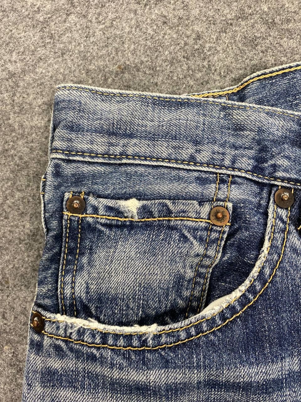 Levi's vintage levis 502 distressed reworked denim nice design Size US 32 / EU 48 - 12 Thumbnail