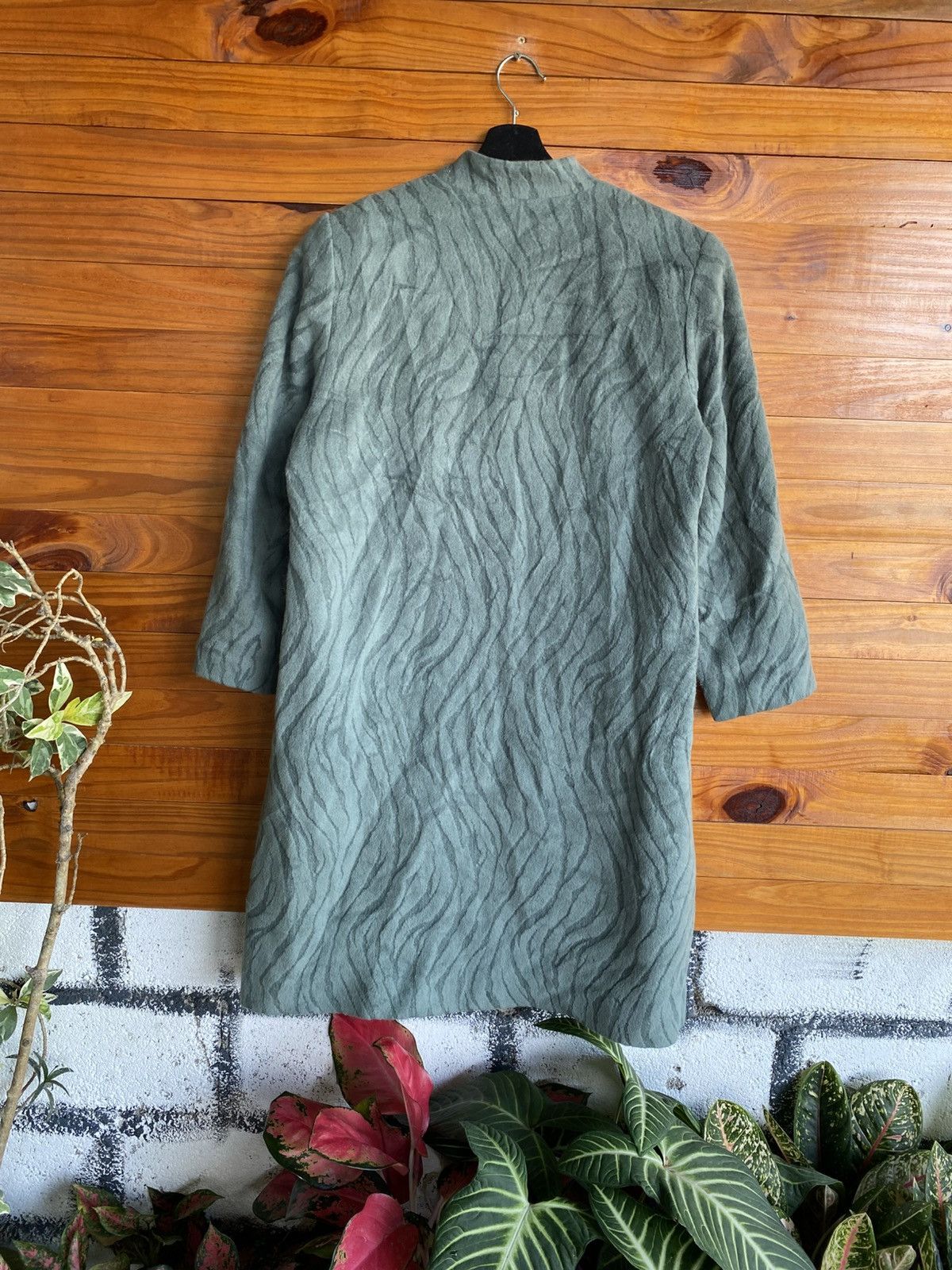 Agora Vintage Angora Wool Textured Green Long Coat – Made in Japan Size S / US 4 / IT 40 - 15 Thumbnail