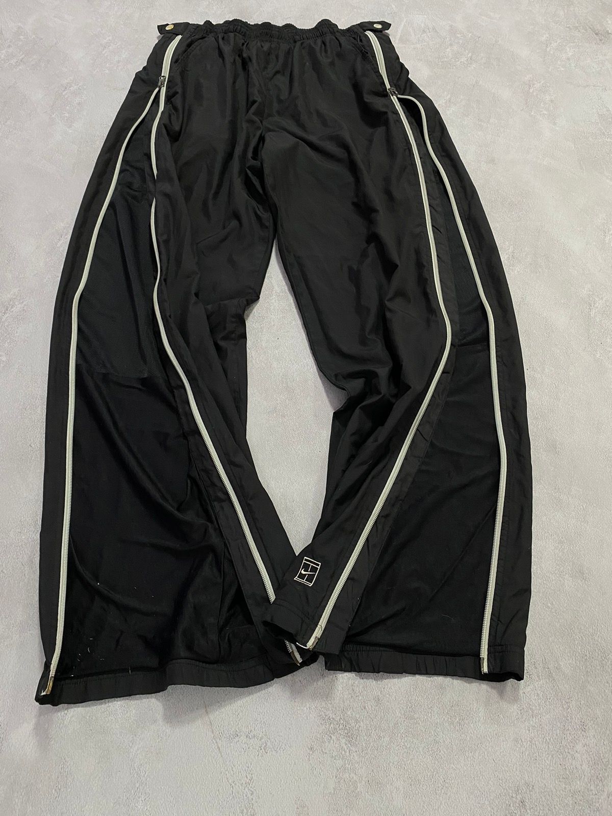 Pre-owned Nike X Vintage Nike Pants Track Y2k Full Zip 90's In Black