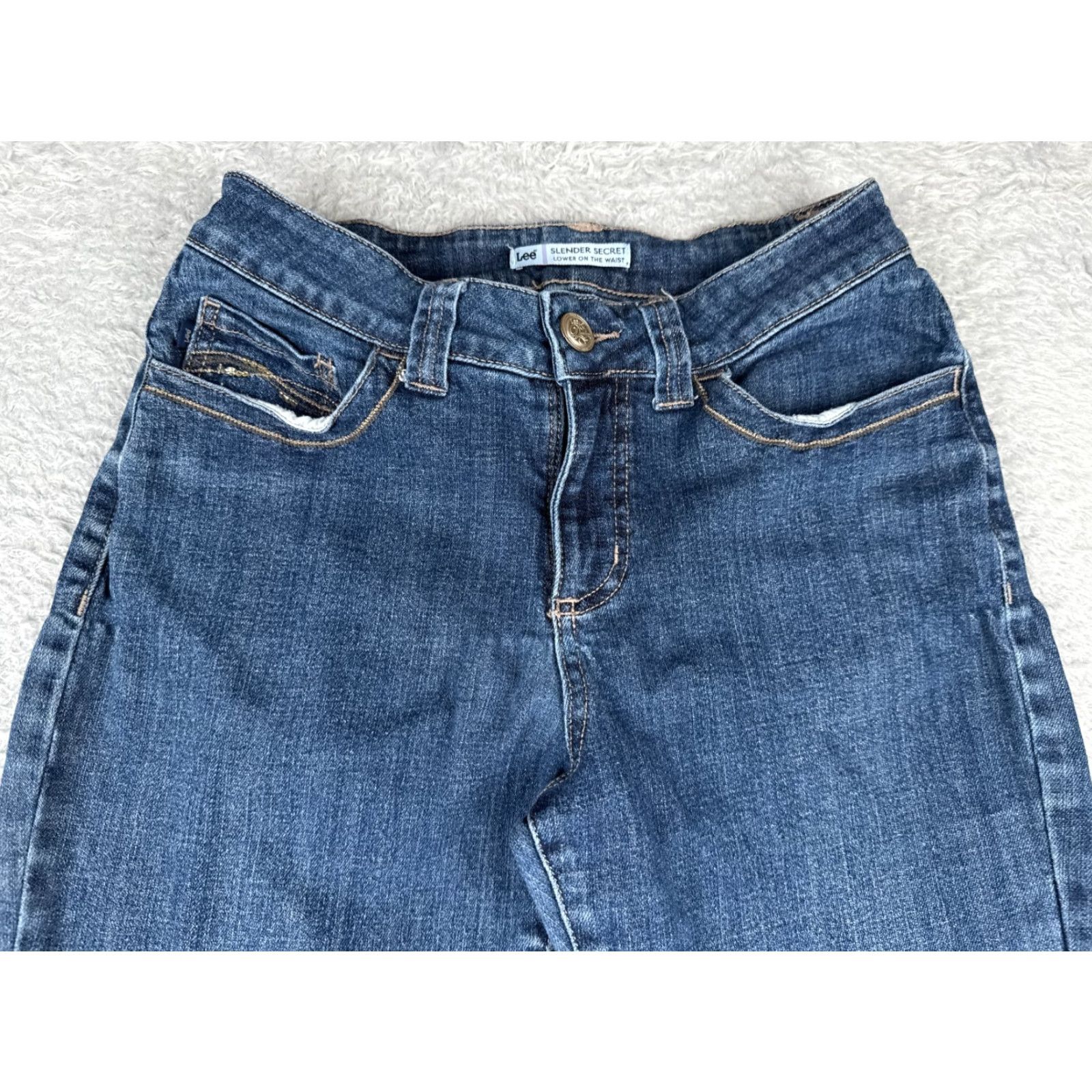 Lee Lee Women's Blue Denim Bootcut Jeans 27x30 Mid Rise Cotton Southwestern Style Size 27" / US 4 / IT 40 - 4 Thumbnail