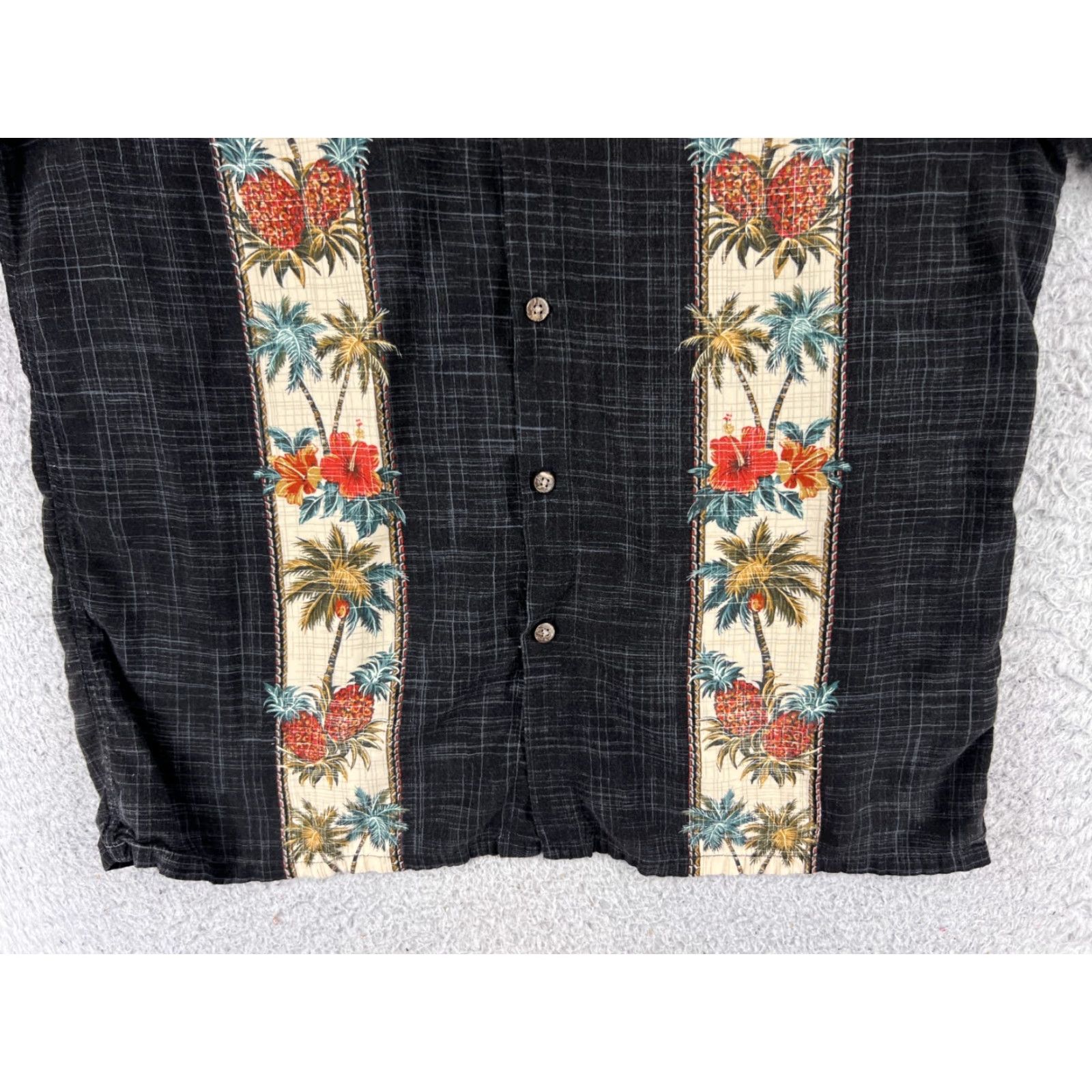 Vintage VINTAGE Island Shores Shirt Mens Medium Black Beige Floral Pineapple Palm Bowling Hawaii Size US M / EU 48-50 / 2 - 5 Thumbnail
