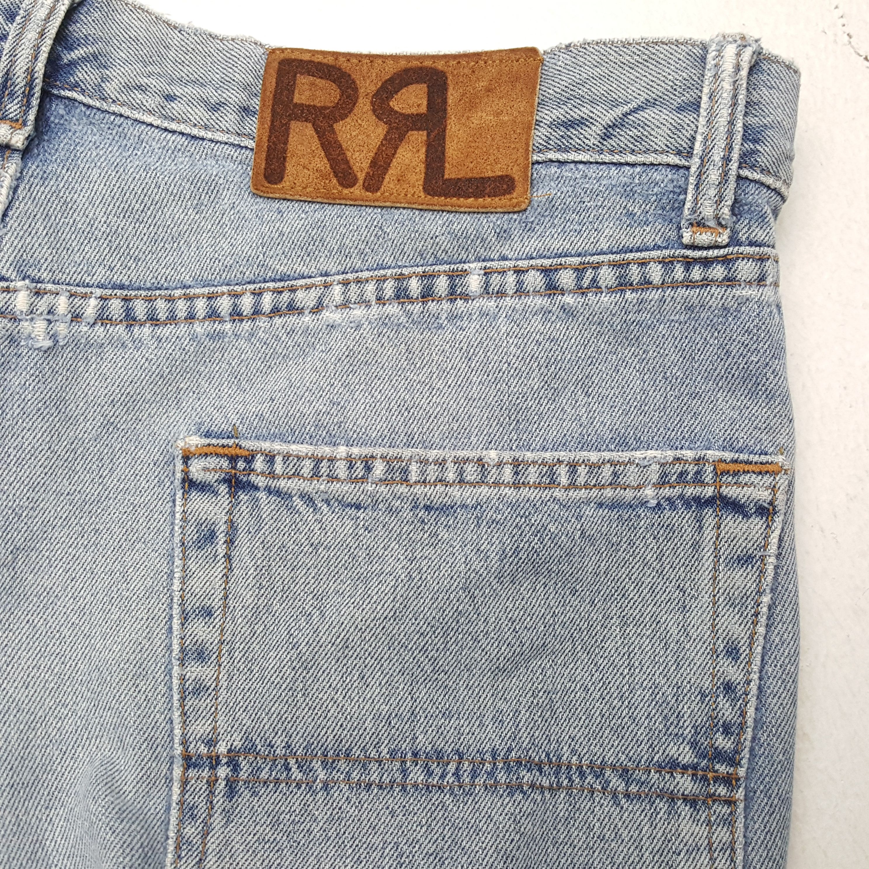 RRL Ralph Lauren × Ralph Lauren × Vintage RRL RALPH LAUREN Fashion Rock Style Distressed Jeans Size US 34 / EU 50 - 15 Thumbnail