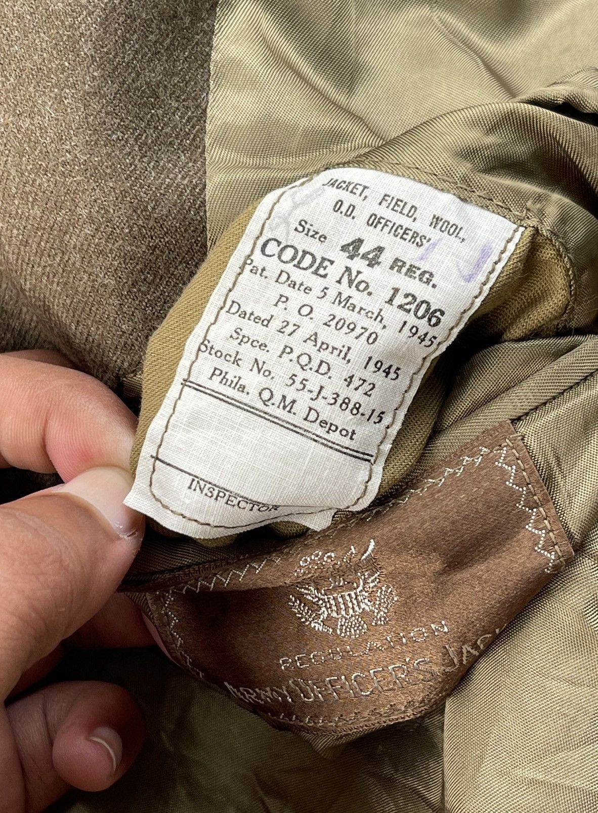 Buzz Rickson's 🔥VINTAGE 1945'S US ARMY WWII ERA FIELD COAT/JACKET Size US M / EU 48-50 / 2 - 12 Thumbnail