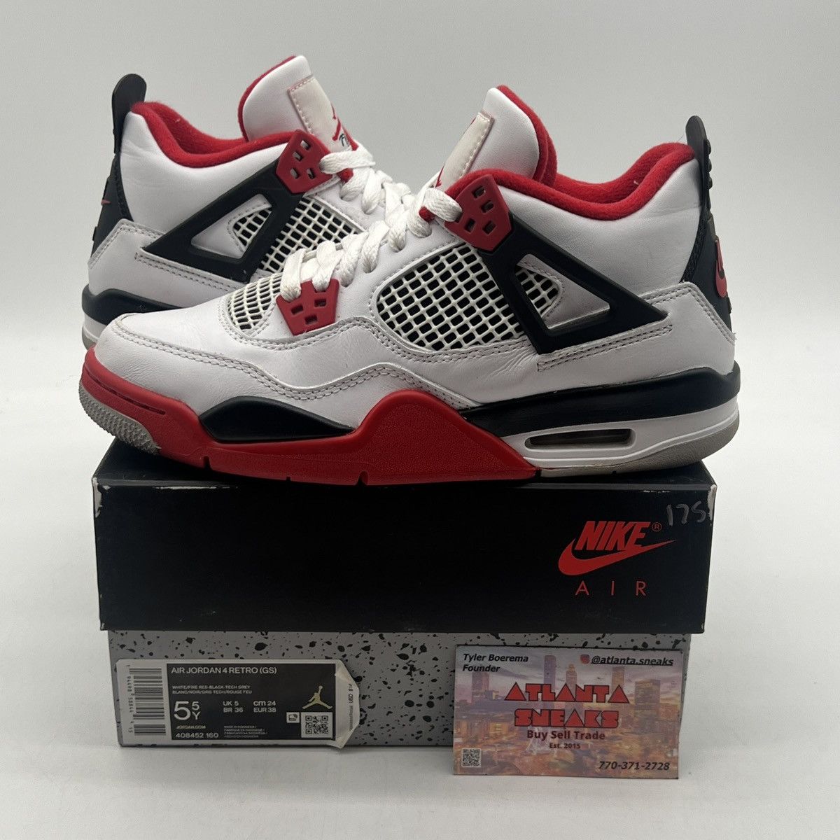 Jordan Brand Air Jordan 4 Fire Red Size US 5.5 / EU 38 - 1 Thumbnail