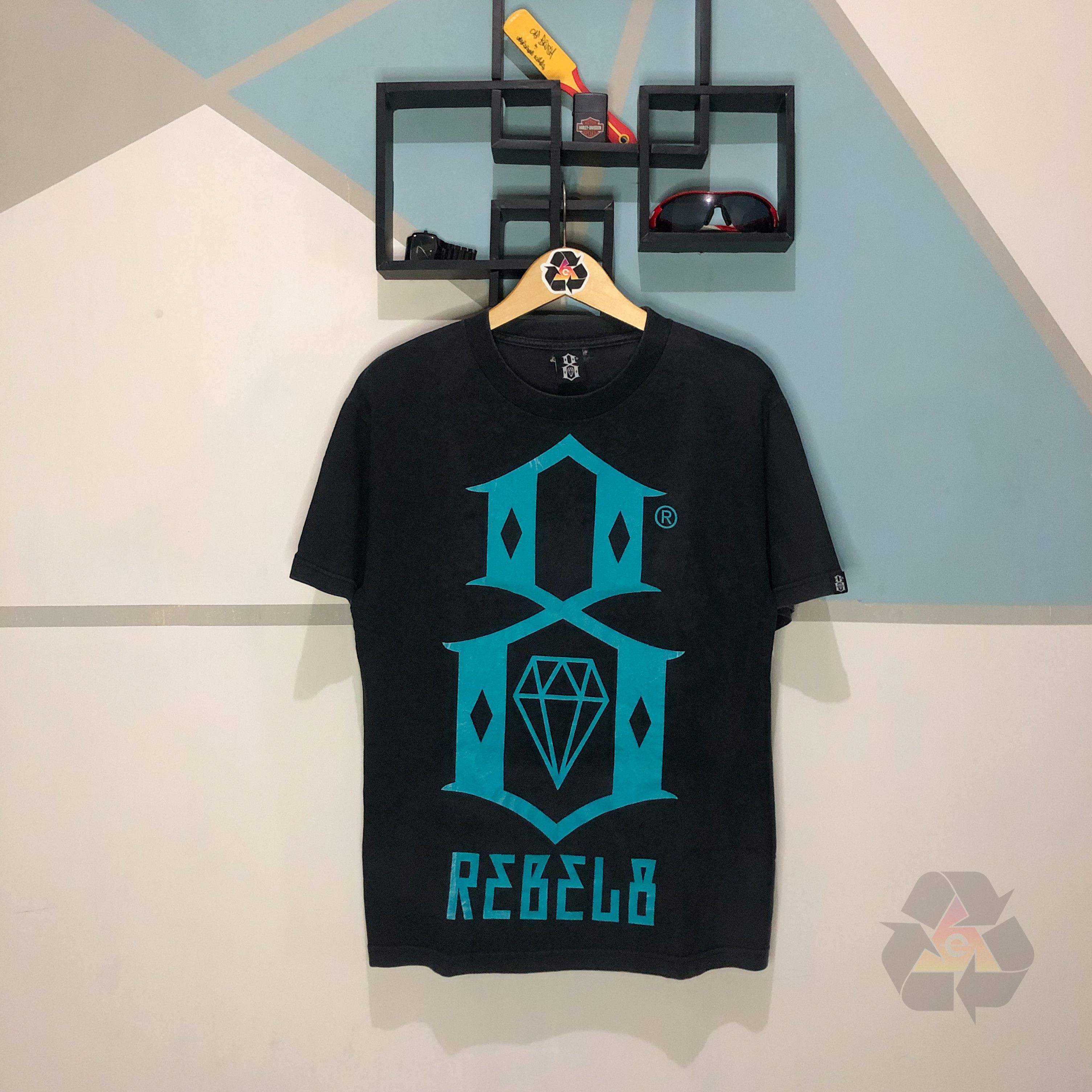 Rebel8 × Vintage Rebel 8 Vintage Big Logo T-Shirt Y2K Size US L / EU 52-54 / 3 - 2 Thumbnail